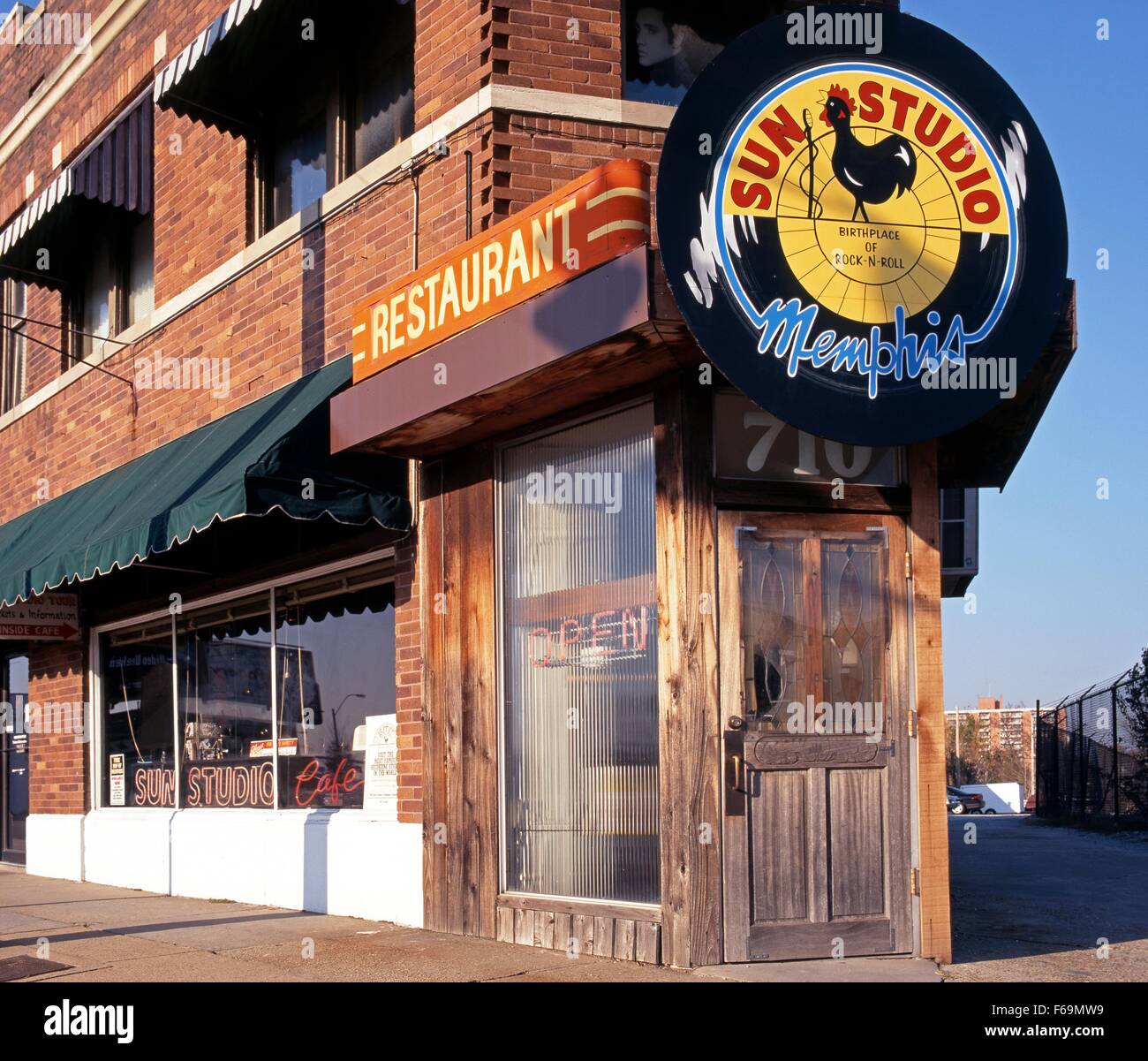 Vista frontale del Sun Studio, Memphis, Tennessee, Stati Uniti d'America. Foto Stock