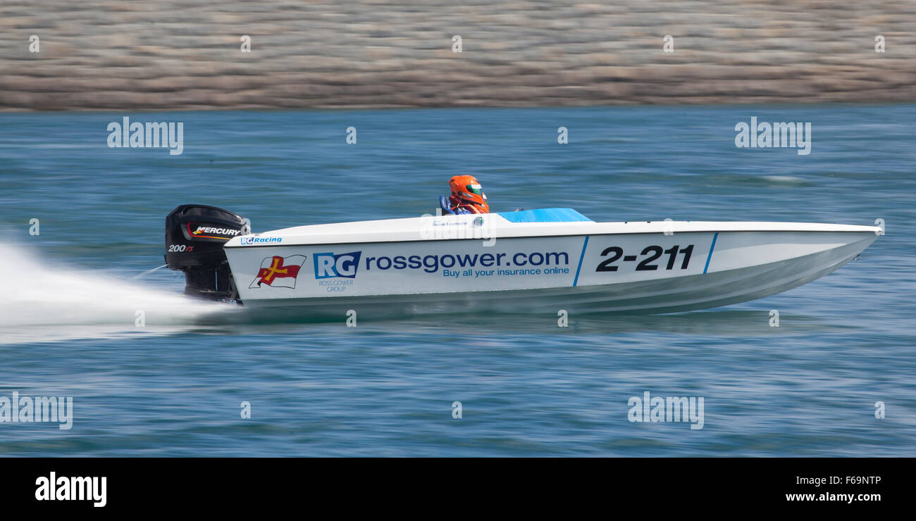 Powerboating, Guernsey Foto Stock