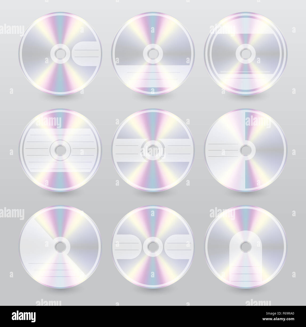 Vari cd dvd blu ray cover design set di 9 Foto Stock