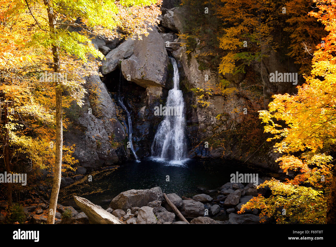 La Bash Bish falls, Bash Bish parco statale, Berkshires, Massachusetts New England USA Foto Stock