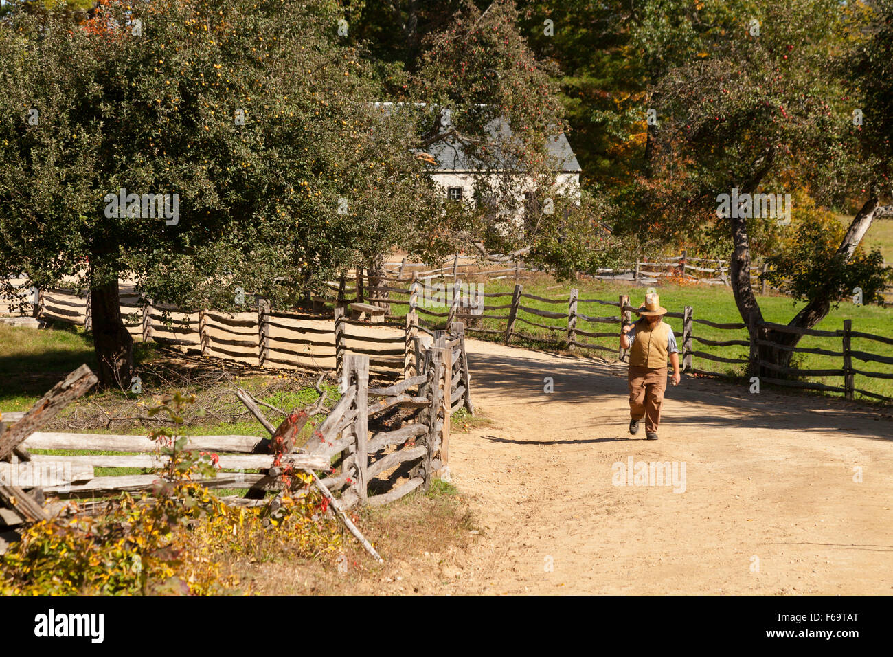 Una scena da Old Sturbridge Village Museo vivente, Massachusetts MA USA Foto Stock
