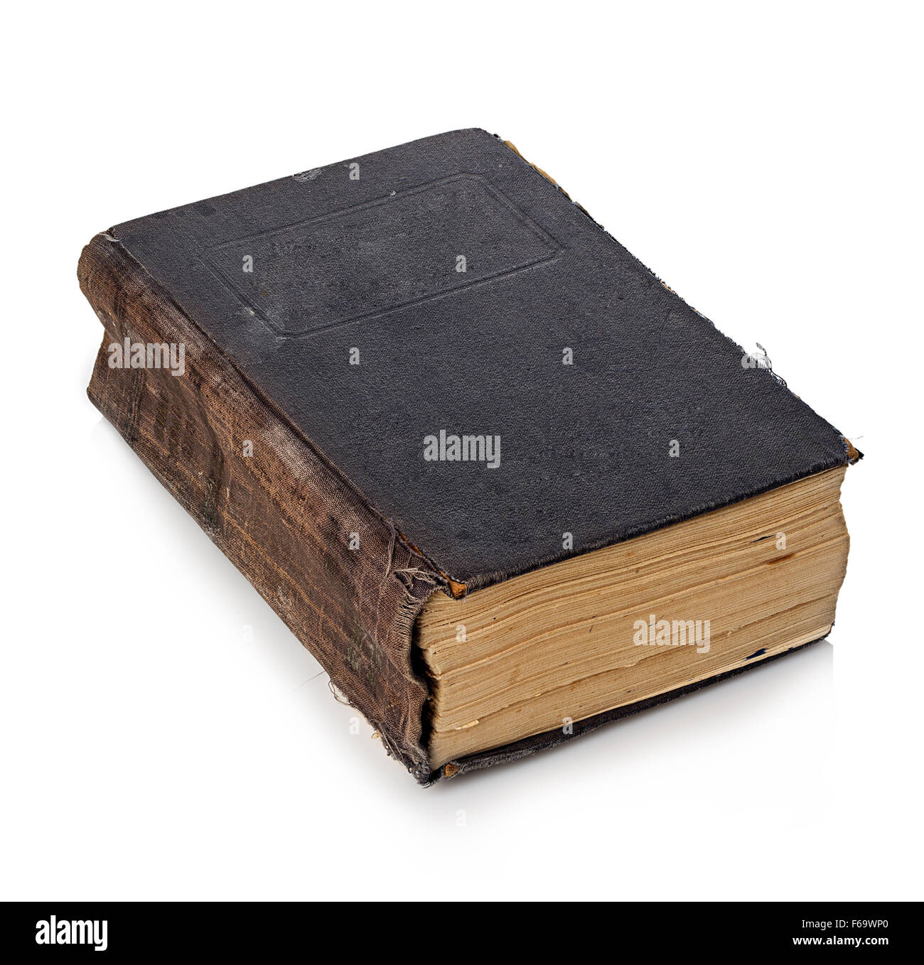 Vecchio libro isolato su uno sfondo bianco. Vintage Foto Stock