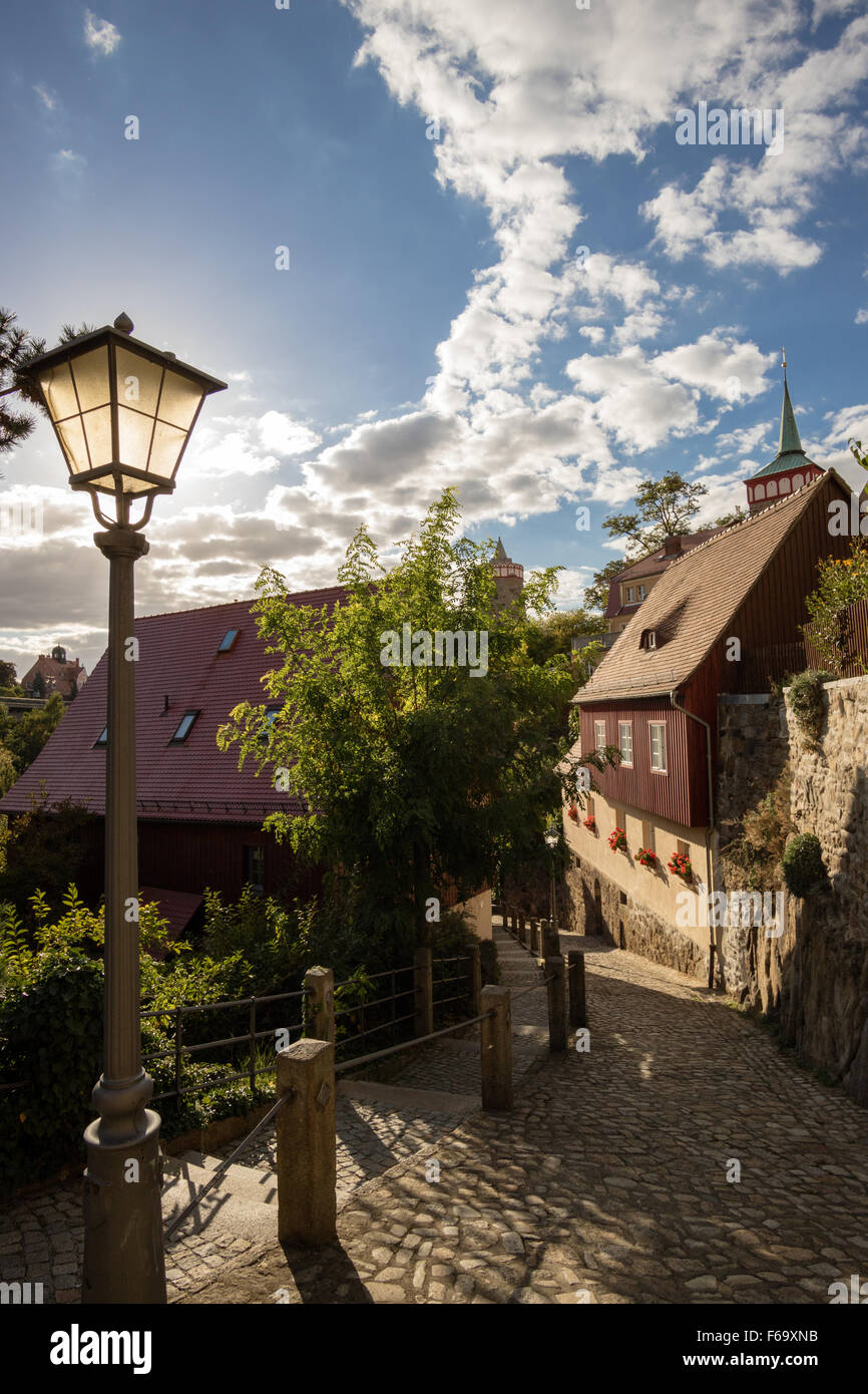 Panorama di Bautzen (Budysin) in alta Lusazia, Germania Foto Stock