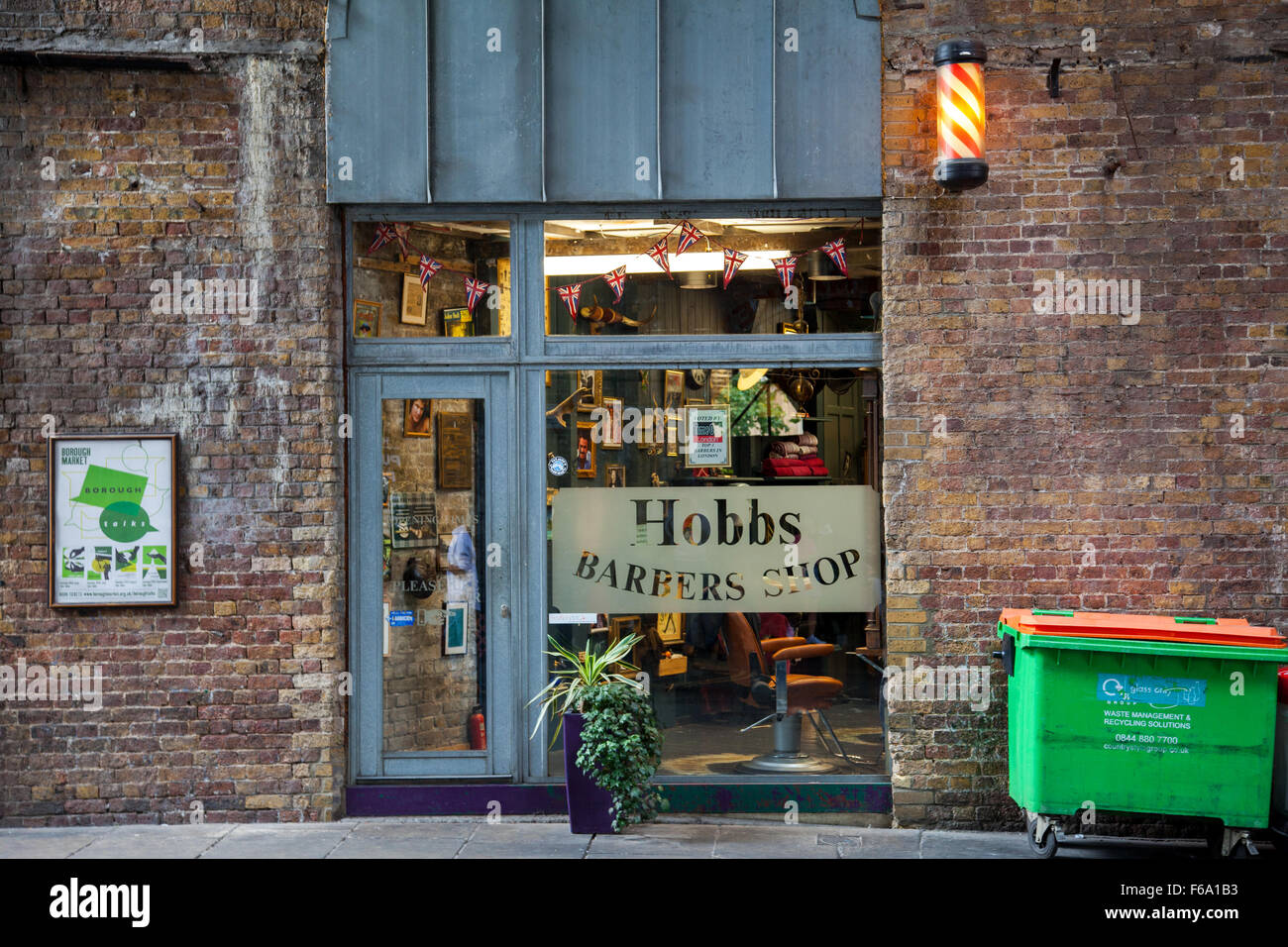 Hobbs barbieri shop, Borough Market, London, England, Regno Unito Foto Stock