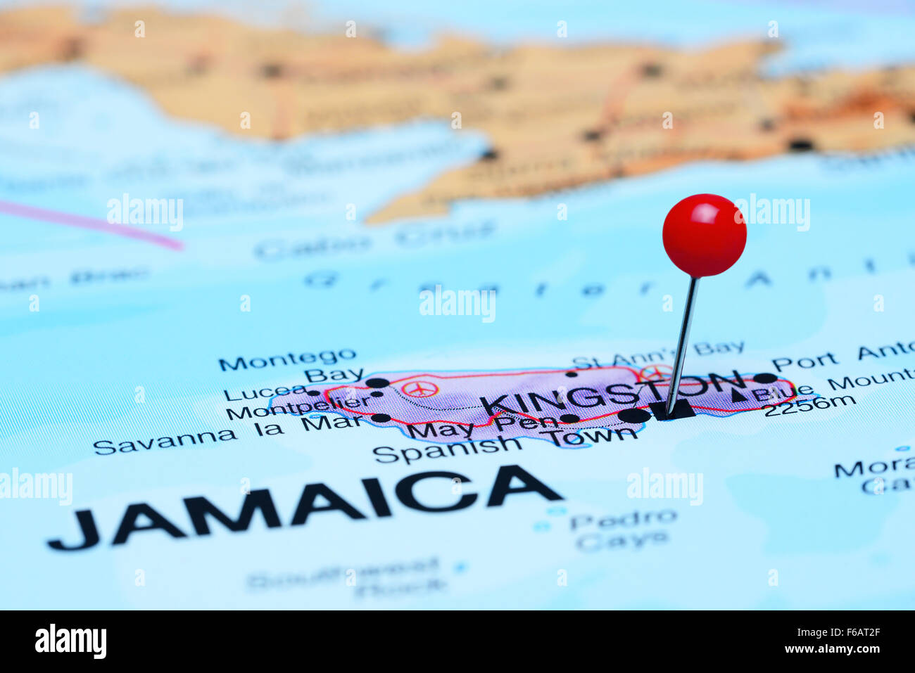 Kingston imperniata su una mappa di America Foto Stock