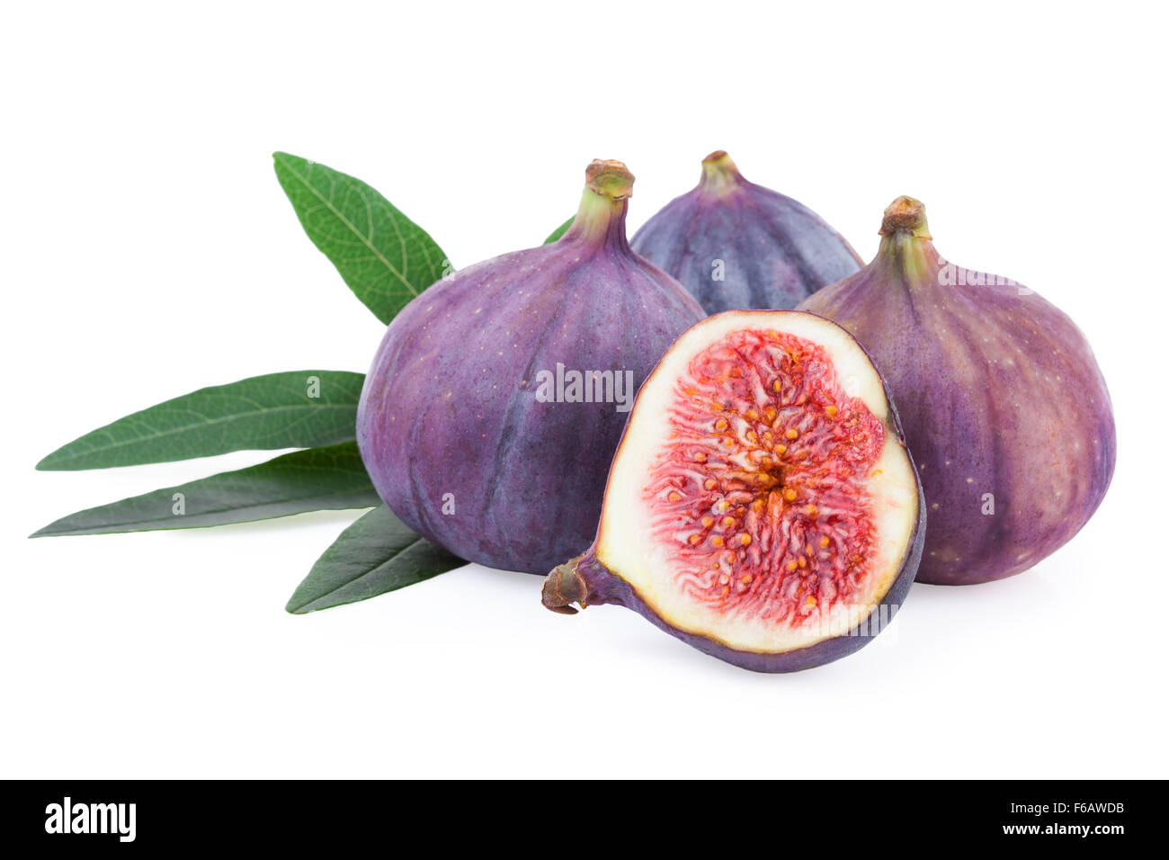 Fig frutto su bianco isolato Foto Stock