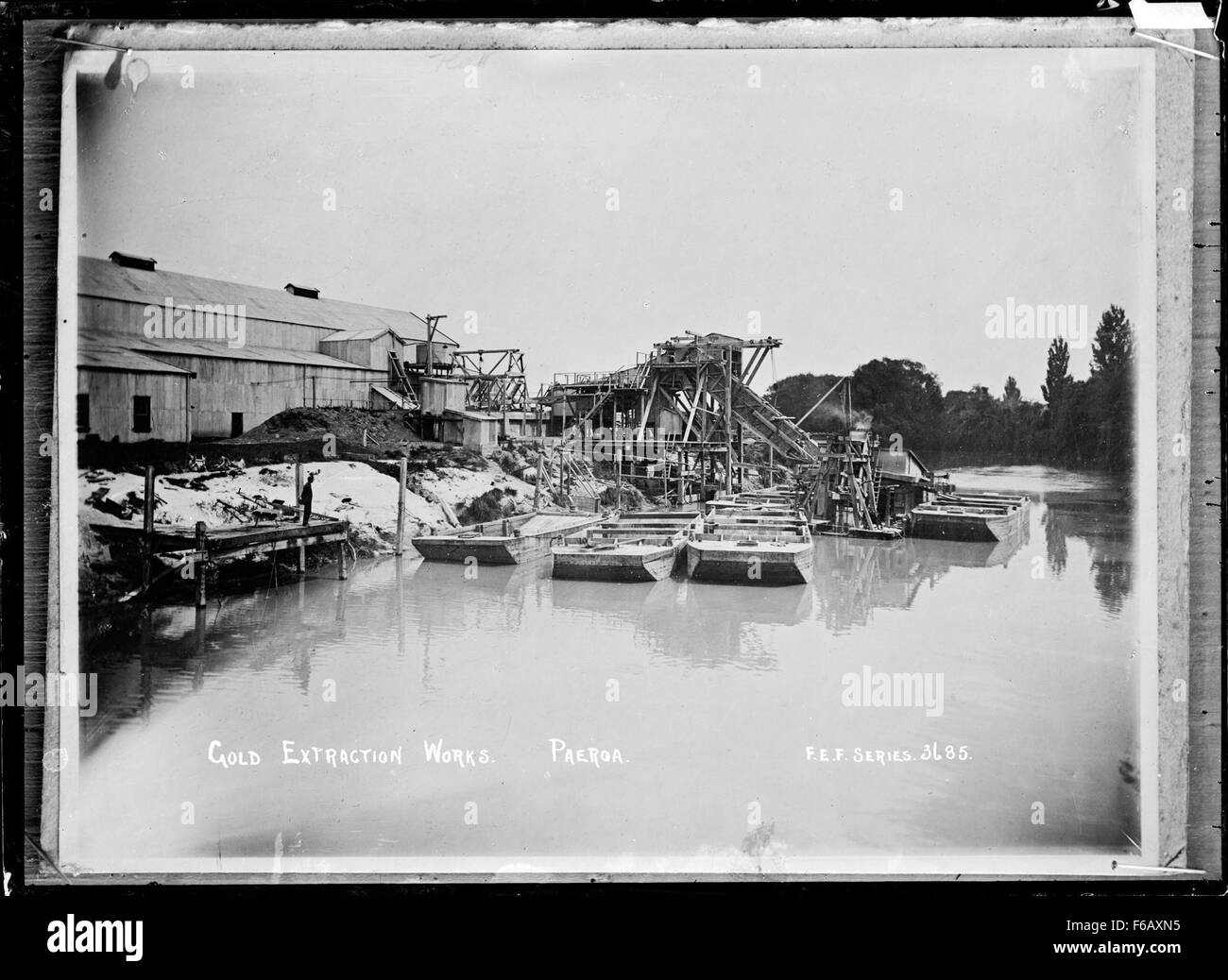 L'estrazione dell'oro lavora a Paeroa - Fotografia scattata da Fred Foto Stock