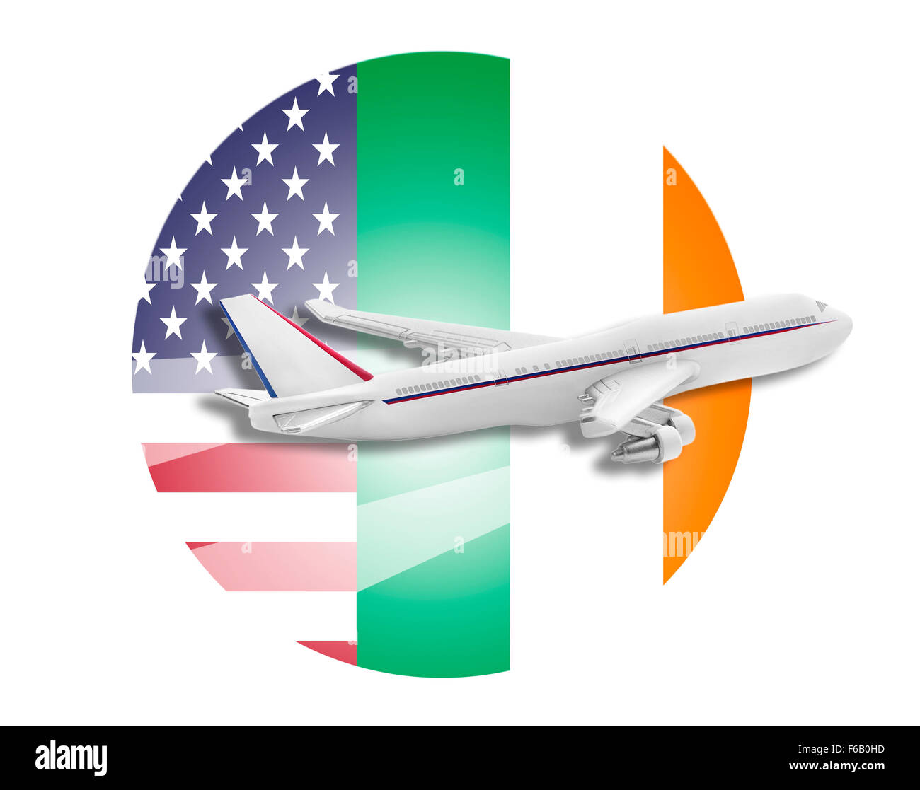 Piano, Stati Uniti e Irlanda bandiere. Foto Stock