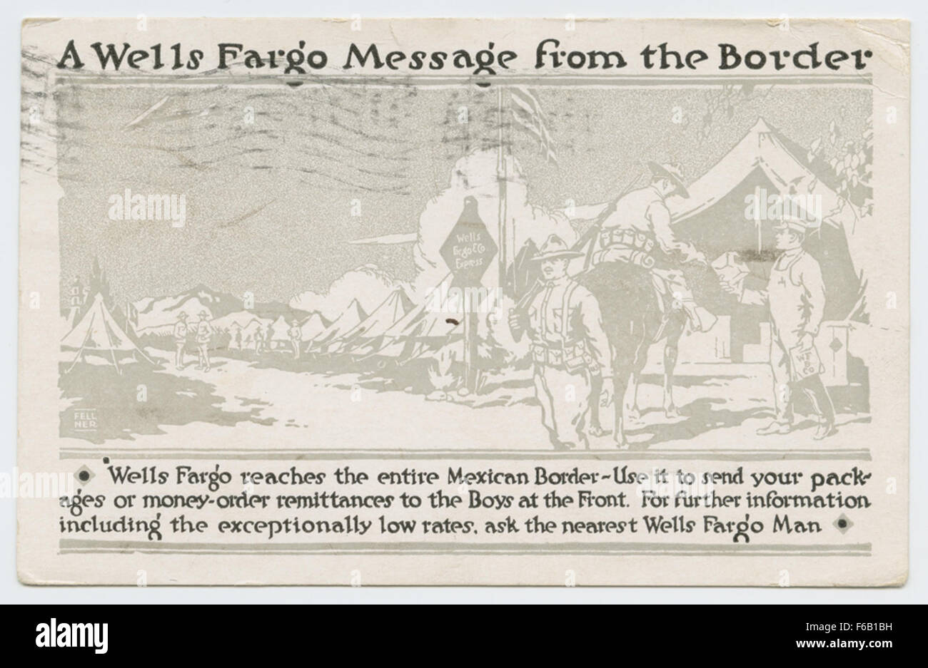 Un Wells Fargo Messaggio dal confine Foto Stock
