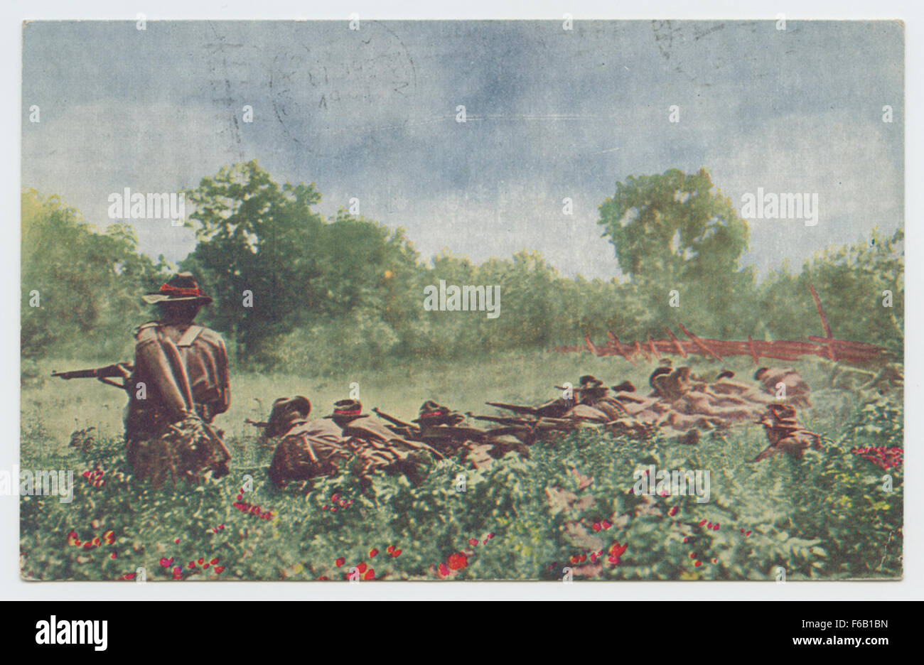 [Soldati sul terreno di cottura fucili] Foto Stock