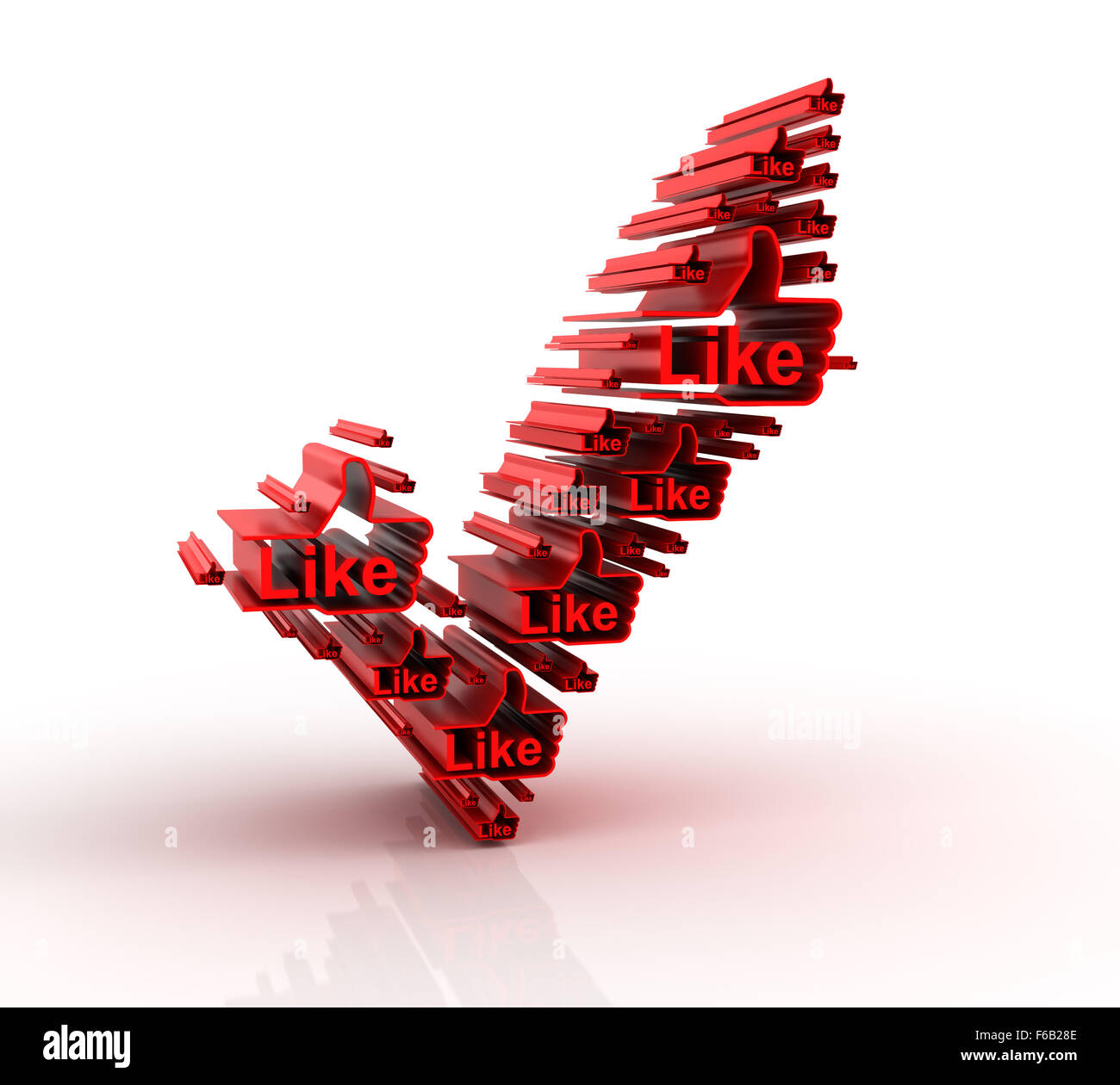 Segno di spunta con simboli simili Foto Stock