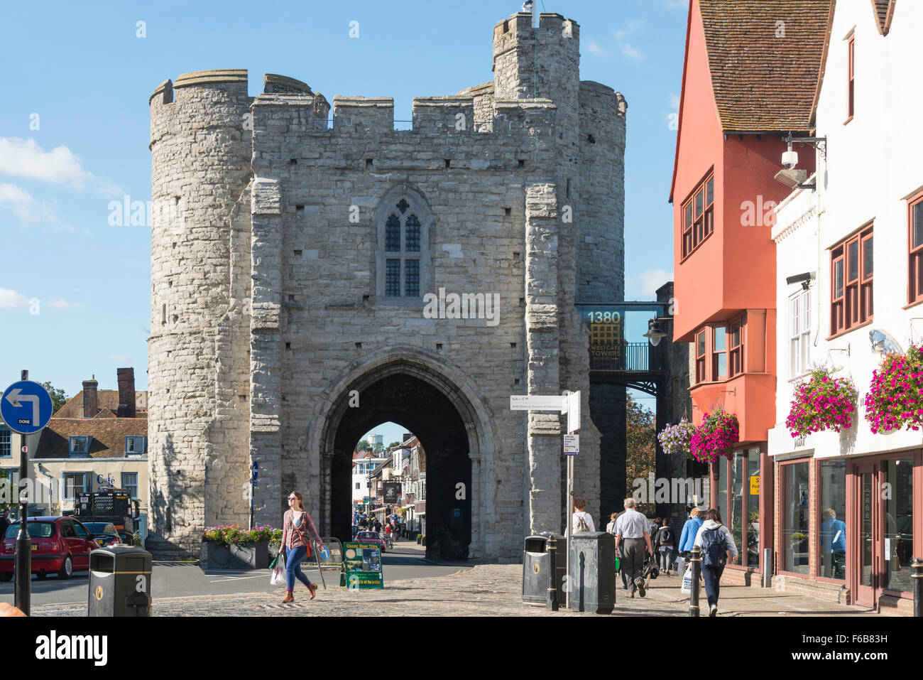 Westgate Towers, St Peter's Place, Canterbury, nel Kent, England, Regno Unito Foto Stock