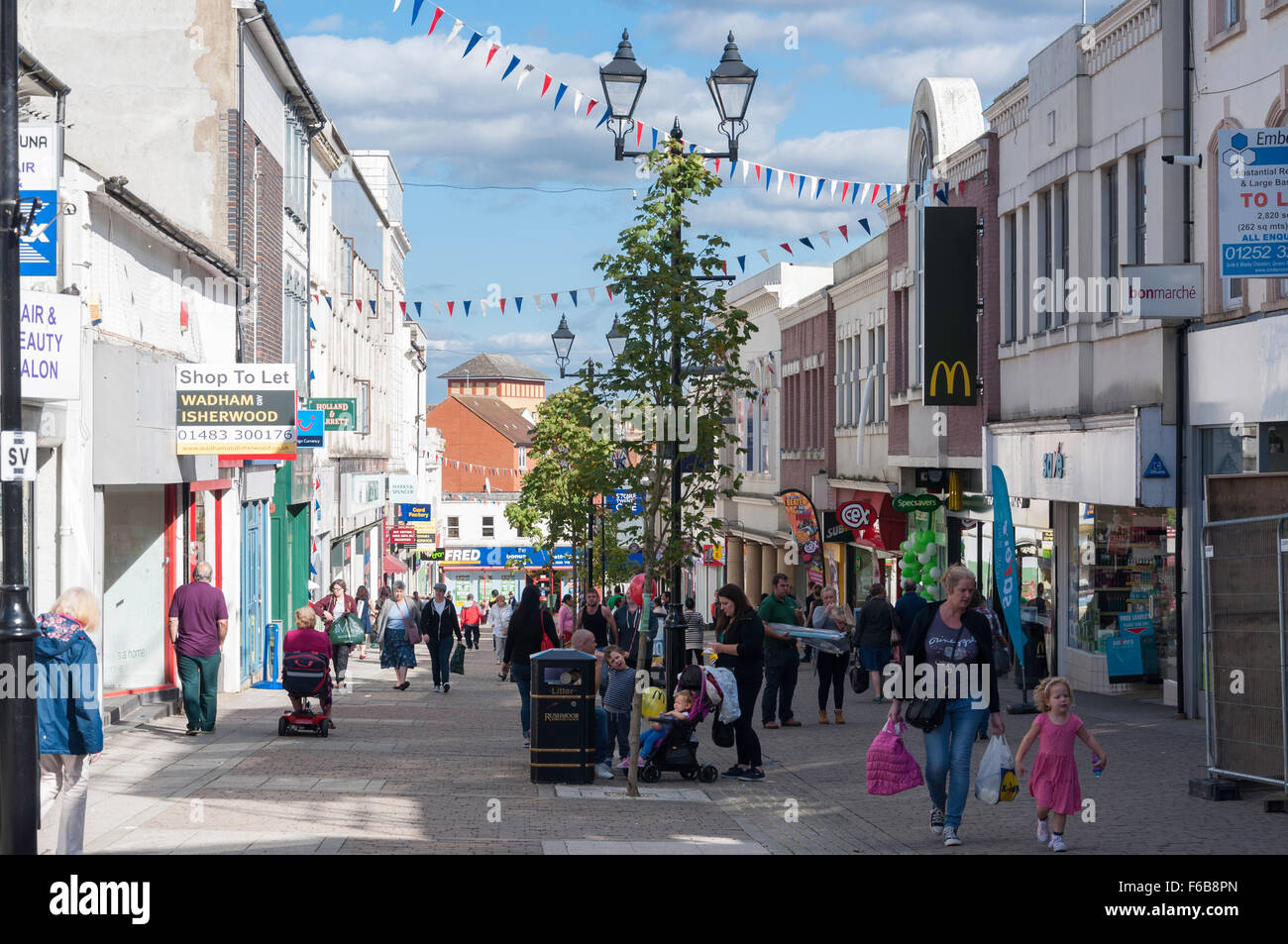 Area pedonale Union Street, Aldershot, Hampshire, Inghilterra, Regno Unito Foto Stock