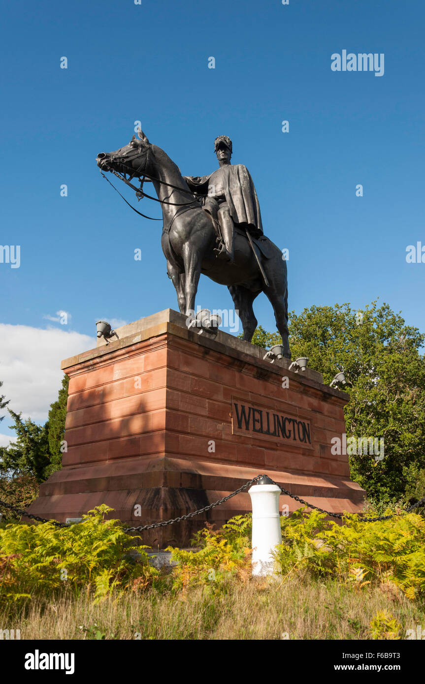 Il monumento di Wellington, Round Hill, Aldershot, Hampshire, Inghilterra, Regno Unito Foto Stock