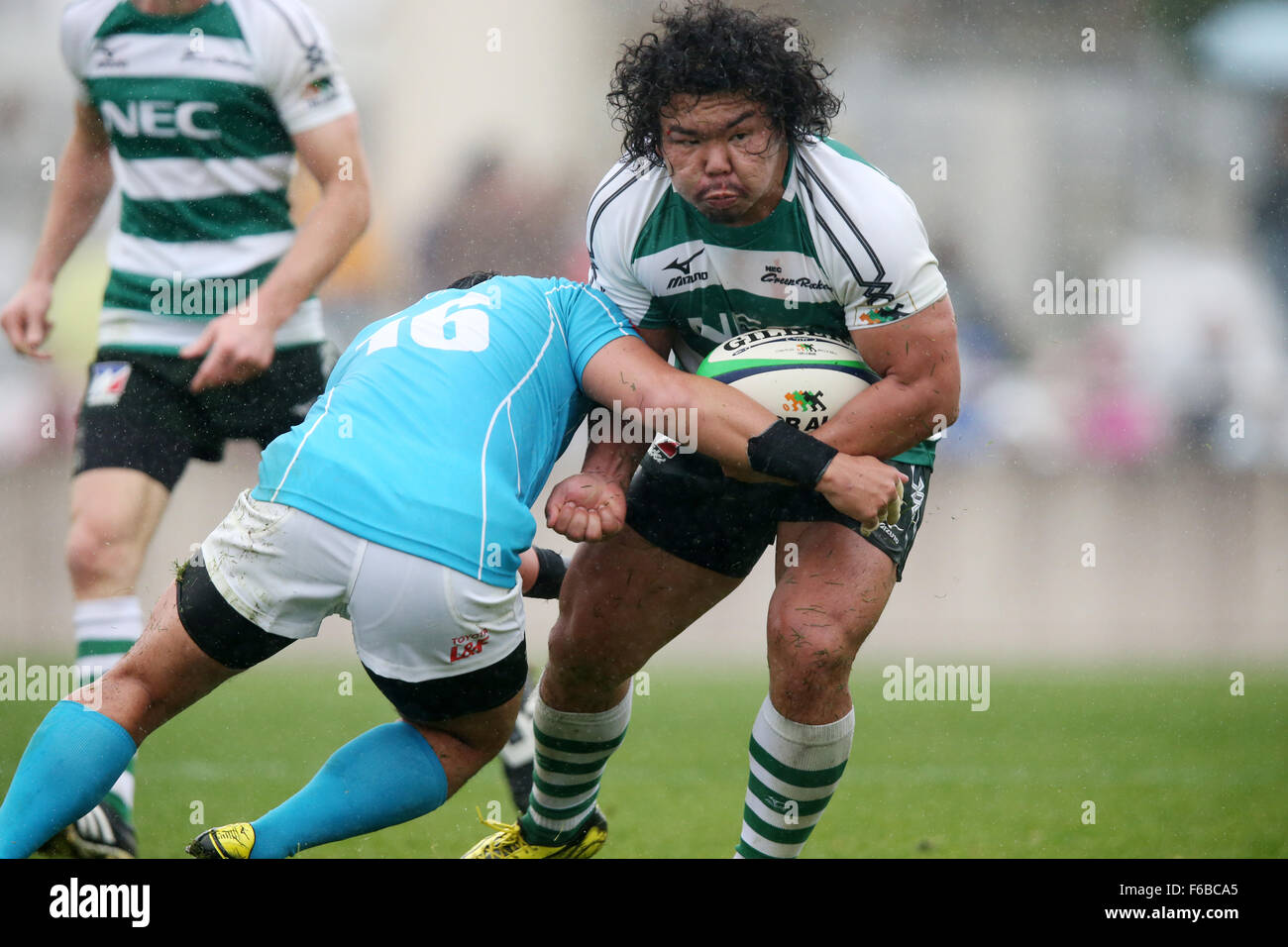 Nagoya, Giappone. Xiv Nov, 2015. Sunao Takizawa (NEC) Rugby : Giappone Top Rugby League 2015-2016 match tra Toyota Industries navette 24-17 NEC Green Rockets in Nagoya, Giappone . © Giu Tsukida AFLO/sport/Alamy Live News Foto Stock