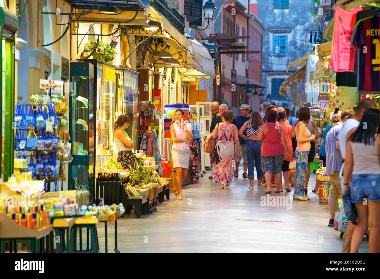 Shopping, CORFU, CORFU, ISOLE IONIE, isole greche, Grecia, Europa Foto Stock