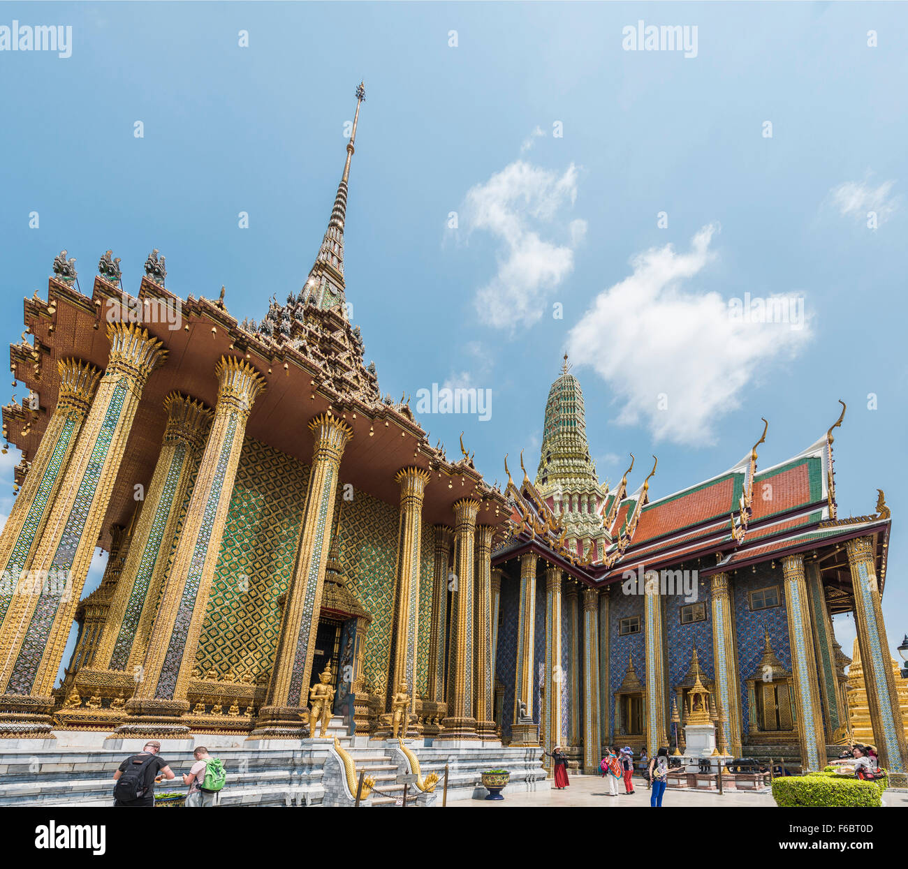 Il Wat Phra Kaew, il Tempio del Buddha di Smeraldo, Phra Mondop Library, Palazzo Reale di Bangkok, Tailandia Centrale, Thailandia Foto Stock
