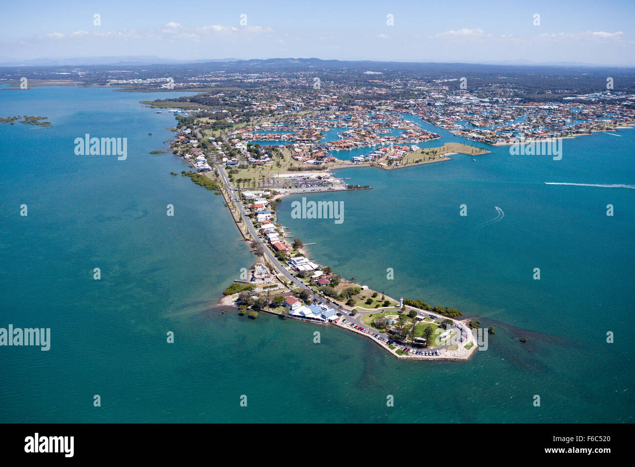 Vista aerea di Raby Bay, Cleveland, Brisbane, Australia Foto Stock