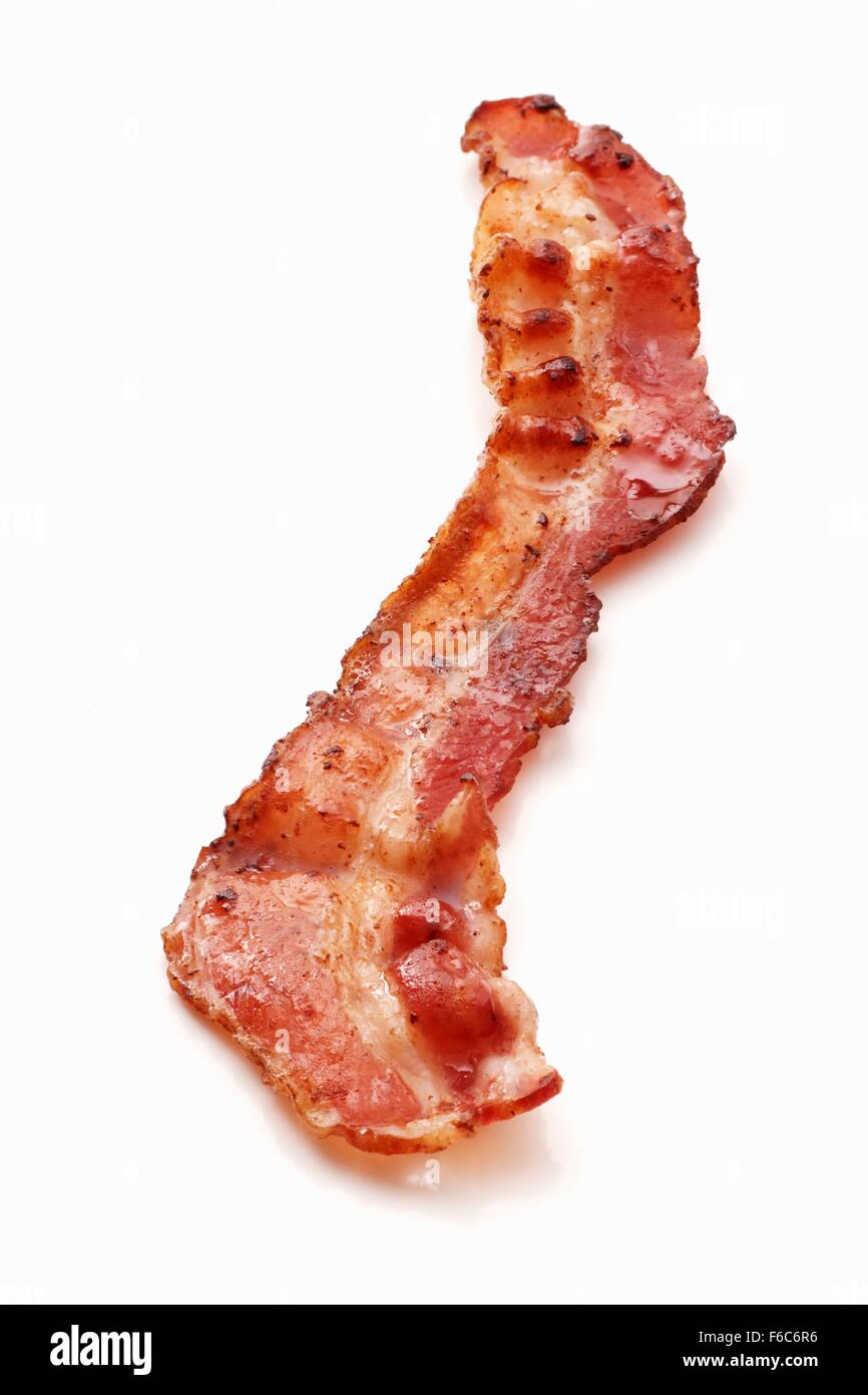 Una pancetta fritta rasher Foto Stock