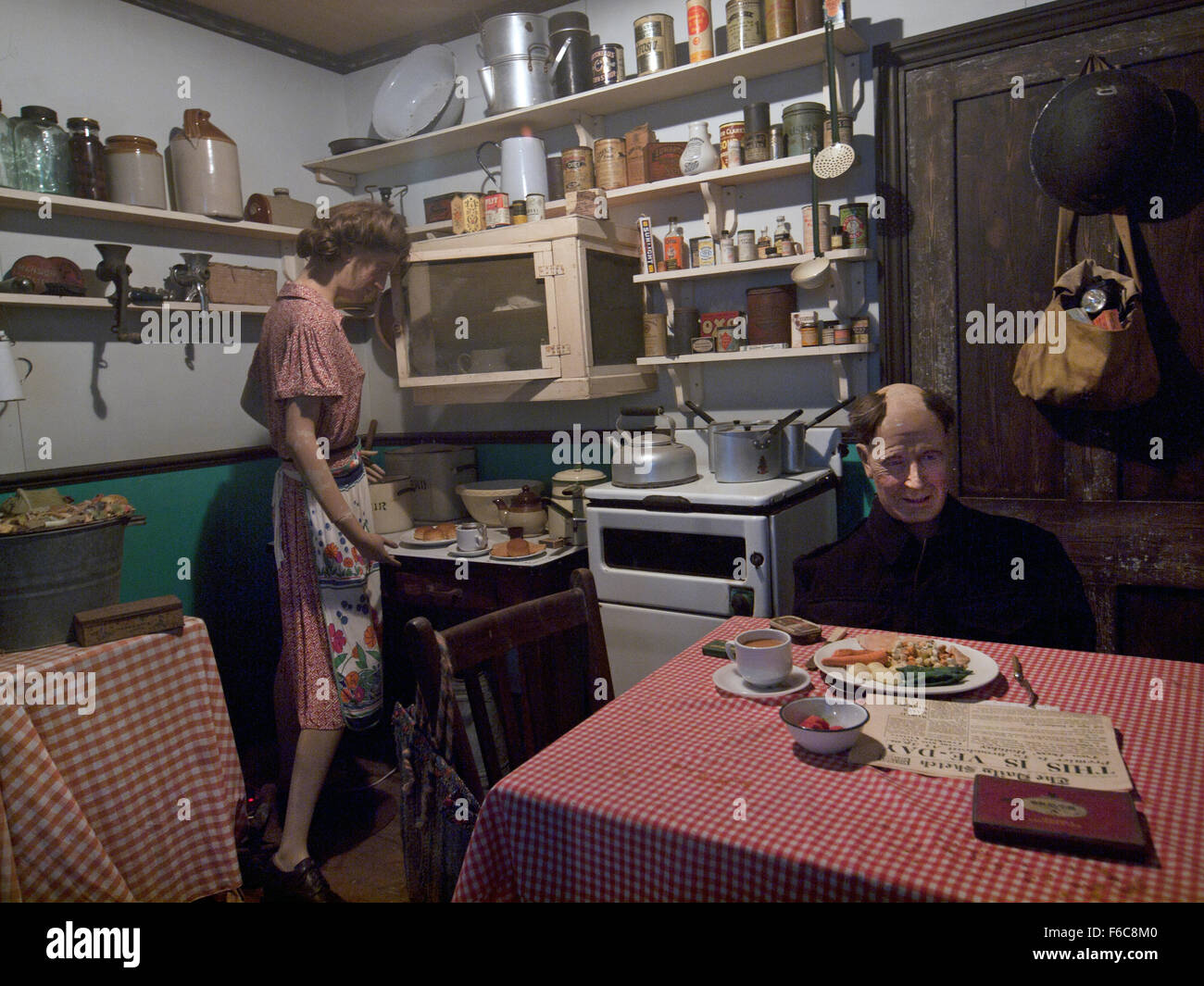 Un display storico in Newhaven Fort, Inghilterra Foto Stock