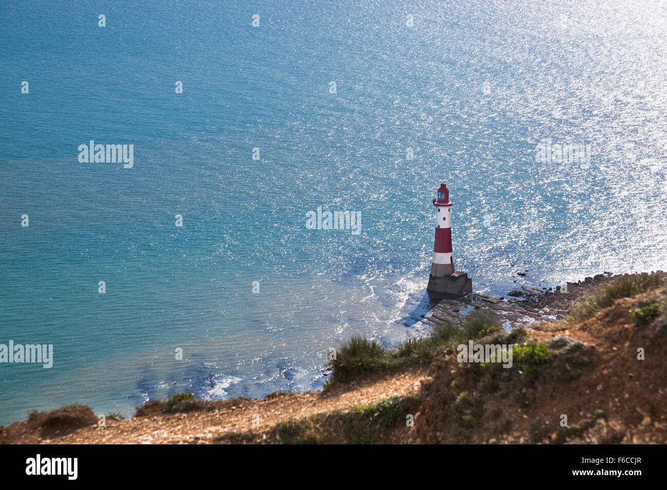Beachy Head Lighthouse, Eastbourne, Inghilterra Foto Stock