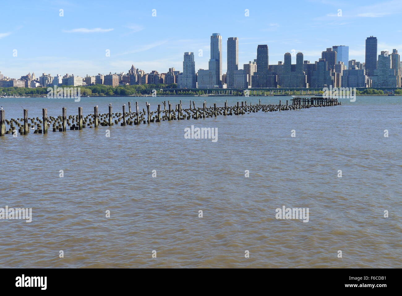 Scena del fiume Hudson e di New York Upper West Side Foto Stock