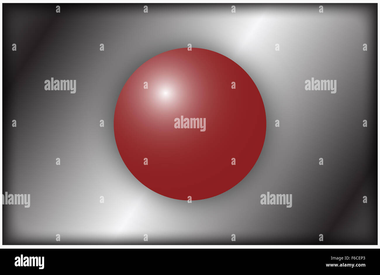 Una bandiera del Giappone design isolato su uno sfondo bianco Foto Stock