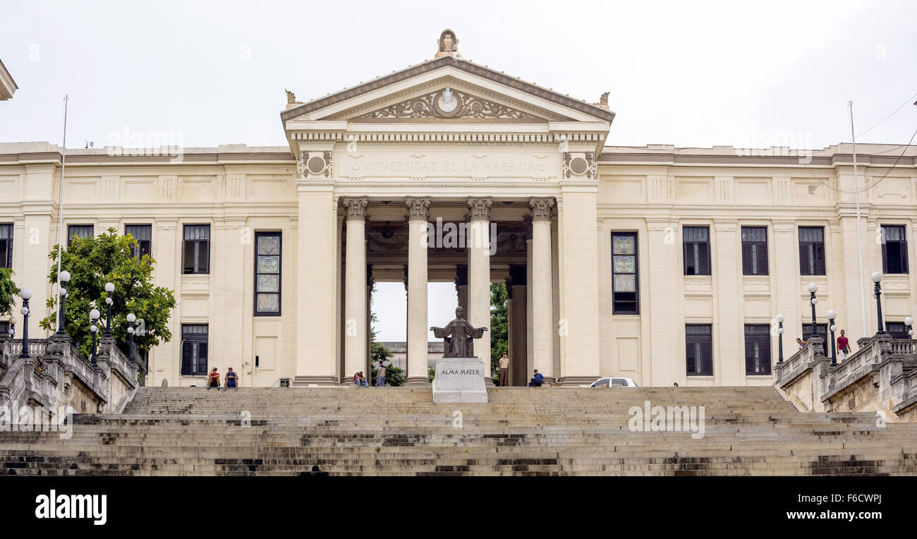 Università dell Avana, alma mater, La Habana, Havana, La Habana, Cuba, Cuba, La Habana, Cuba, la Repubblica di Cuba, America del Nord Foto Stock