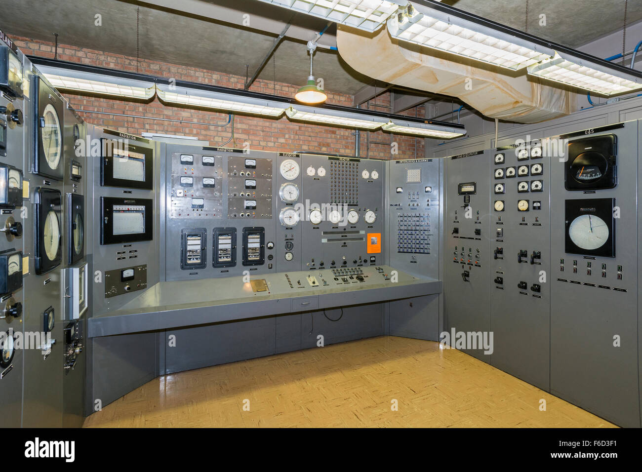 Idaho, sperimentali Reattore Autofertilizzante n. 1 (EBR-1), il mondo il primo impianto ad energia nucleare, azionato 1951-1964, sala di controllo Foto Stock