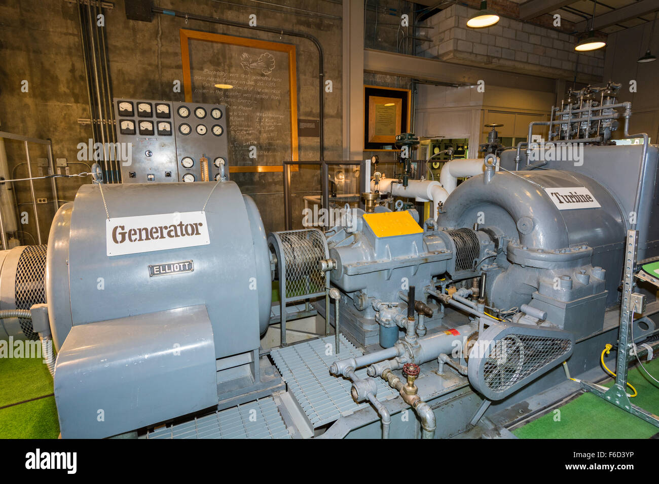 Idaho, sperimentali Reattore Autofertilizzante n. 1 (EBR-1), il mondo il primo impianto ad energia nucleare, azionato 1951-1964, turbina generatore di amd Foto Stock