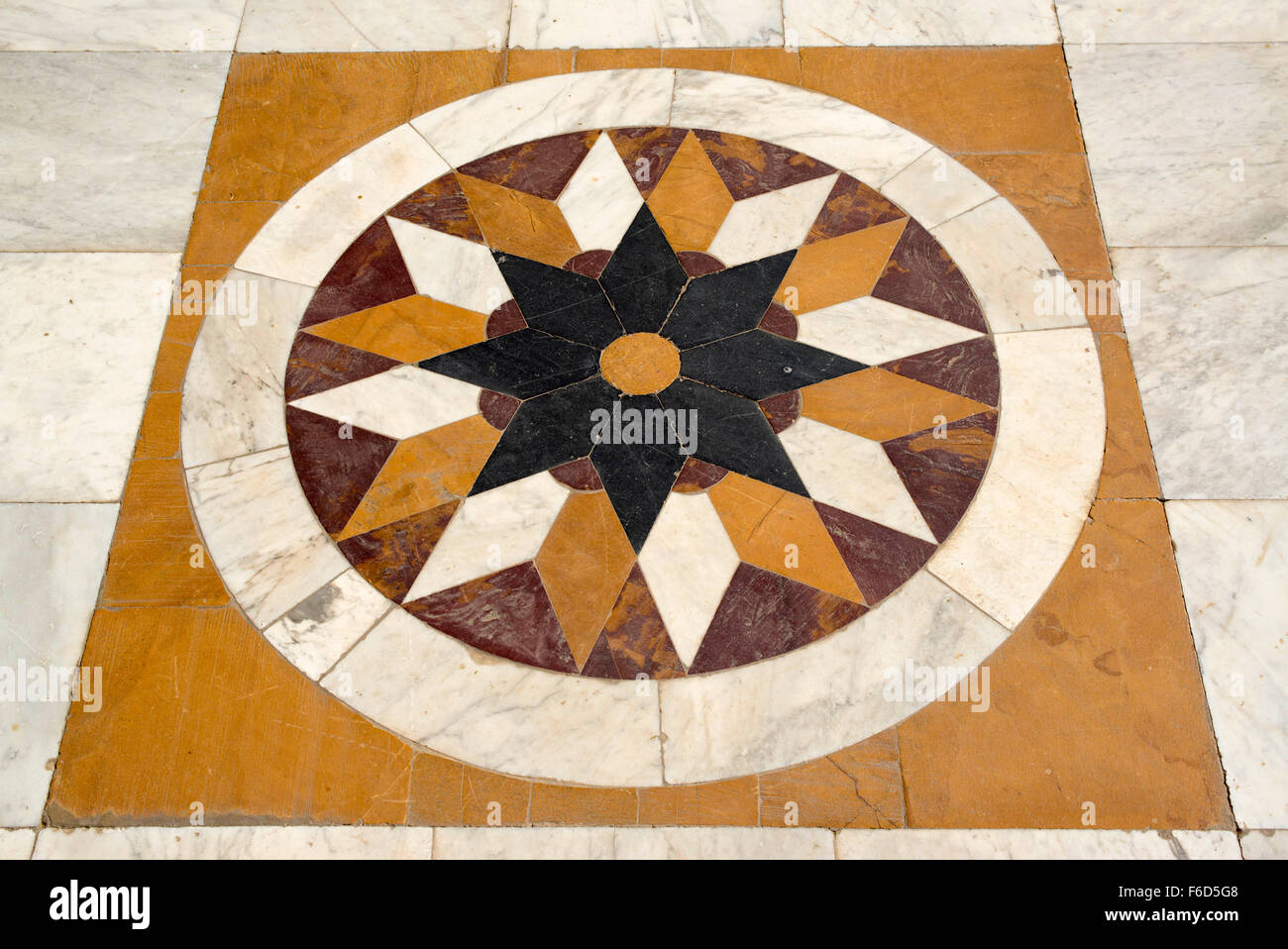 Piastrelle in marmo pavimento, jawahir vilas, jaisalmer, Rajasthan