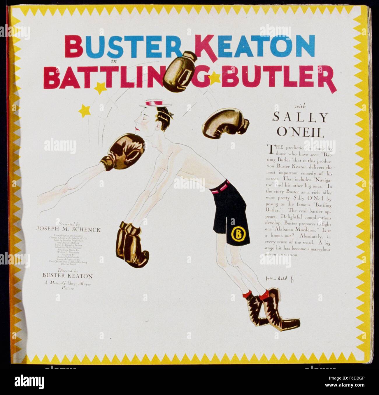 Data di rilascio: 19 settembre 1926. Il titolo del filmato: combattendo il maggiordomo STUDIO: Buster Keaton Trama: un amore-colpito i polli deve fingere di essere boxer al fine di ottenere il rispetto da parte della famiglia della ragazza che ama. Nella foto: Foto Stock