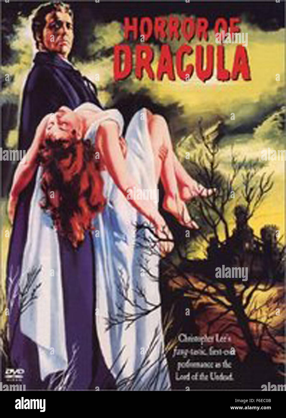 Data di rilascio: maggio 1958. Il titolo del filmato: Dracula. STUDIO: Hammer Film Productions. Trama: Dopo Jonathan Harker attacchi Dracula al suo castello (apparentemente da qualche parte in Germania), il vampiro viaggi in una città vicina, dove egli prede sulla famiglia di Harker's fiancZe. Il solo che può essere in grado di proteggere il loro è il dottor Van Helsing Harker, suo amico e compagno di studente di vampiri, chi è determinato a distruggere Dracula, qualunque sia il costo. Foto Stock