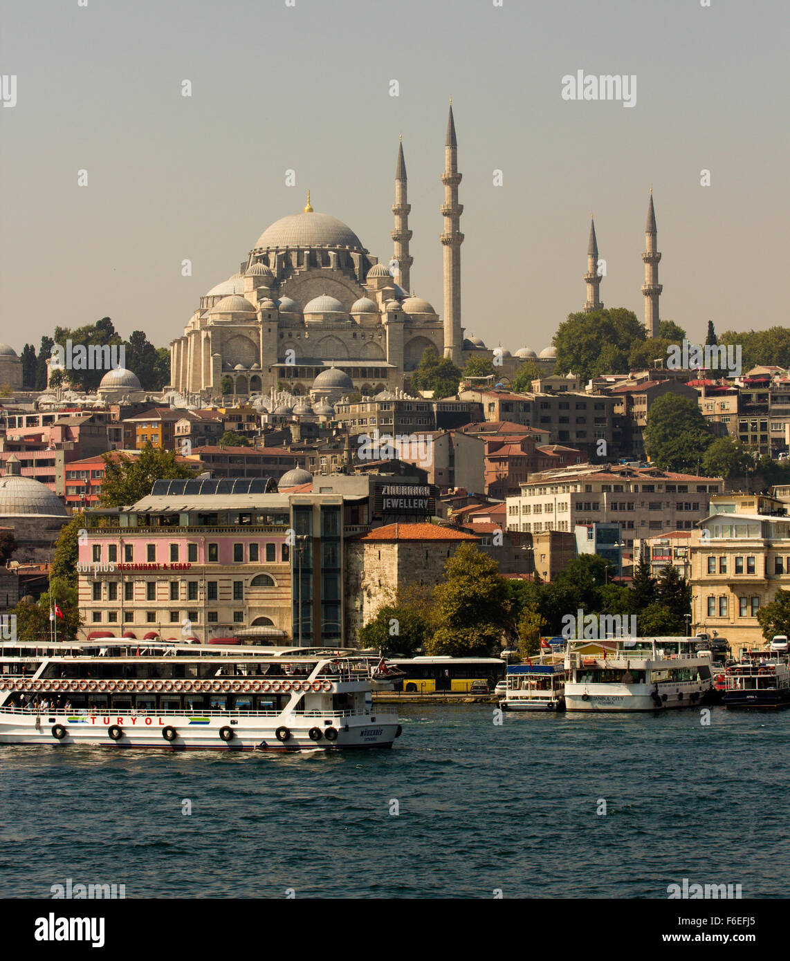 Istanbul in Turchia vista dall'acqua Foto Stock