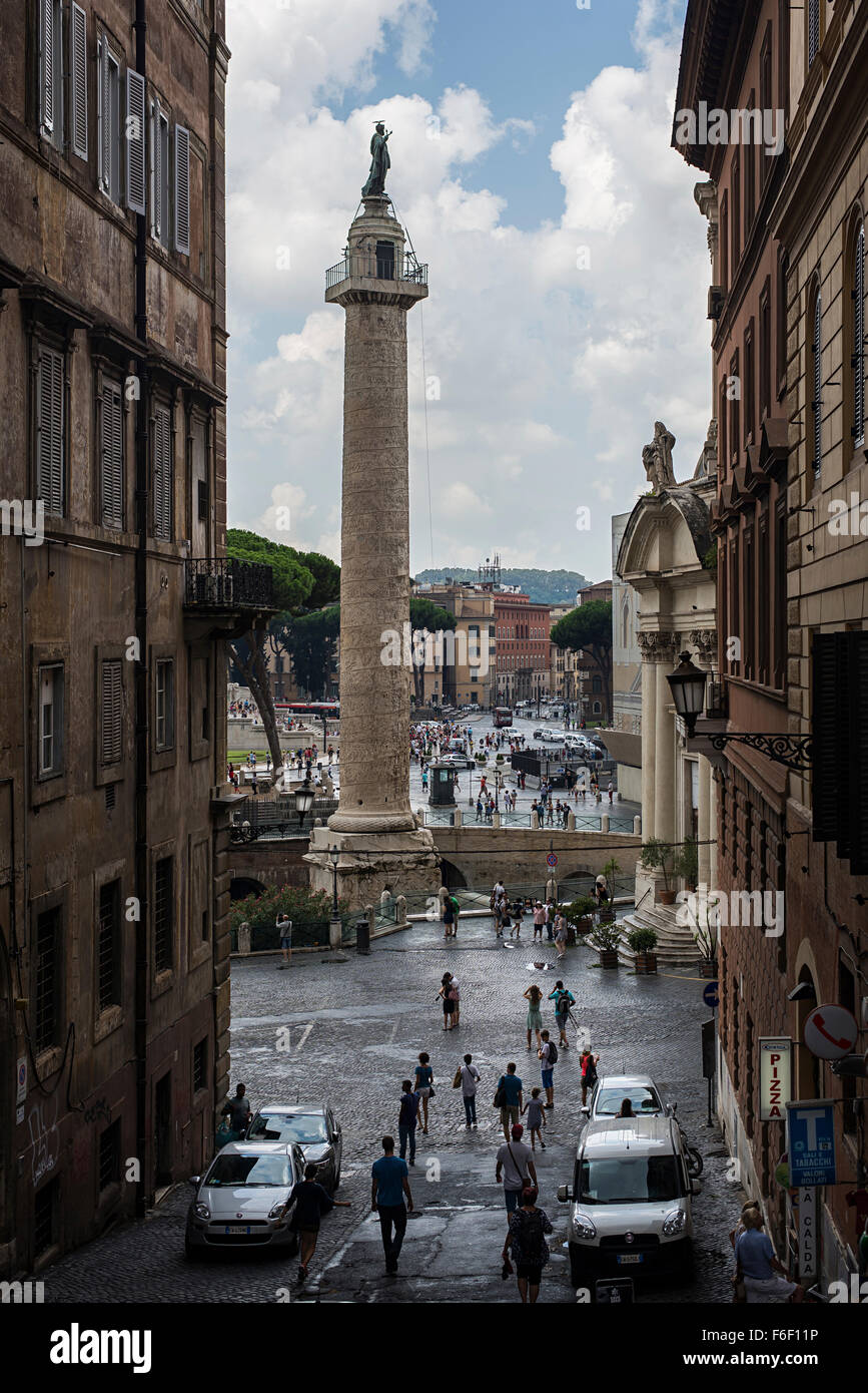 Colonna Trajans a Roma Foto Stock