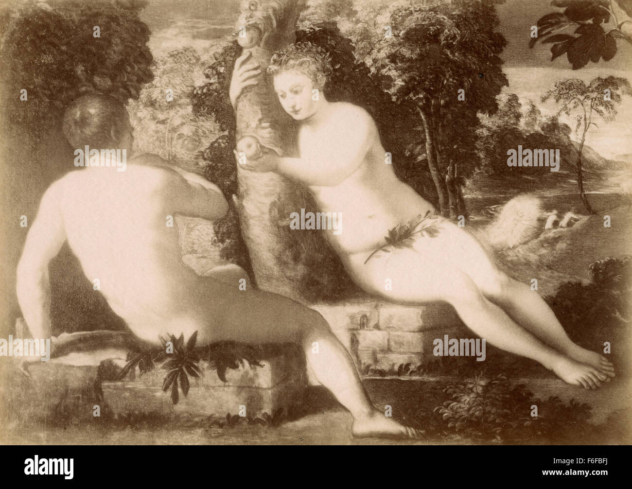 Adamo ed Eva, dipinti del Tintoretto Foto Stock