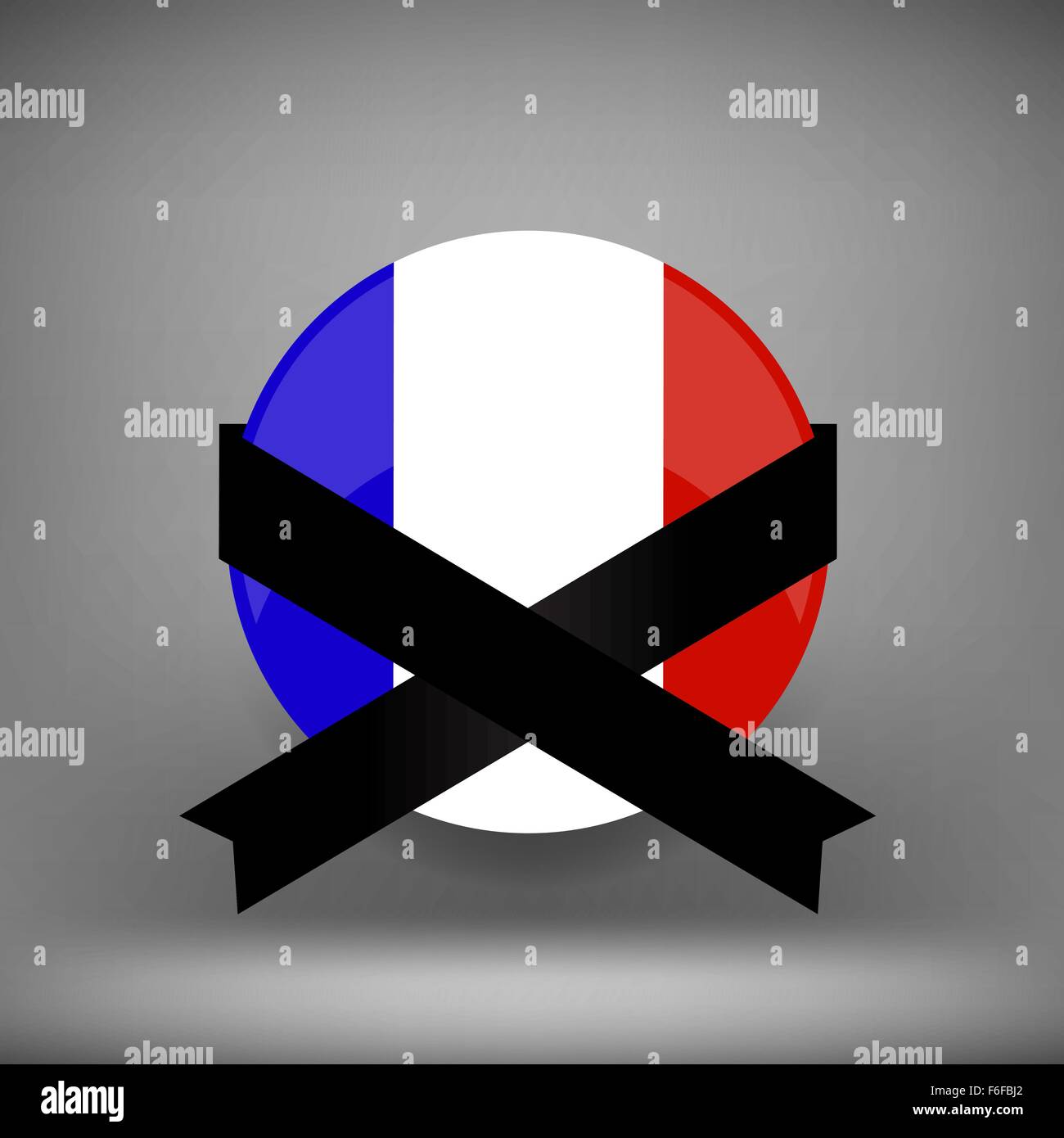 Franch Icona e nastro nero Illustrazione Vettoriale