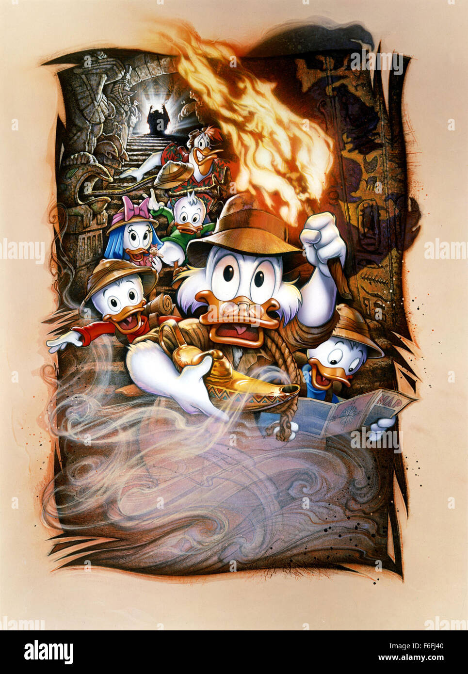 Data di rilascio: agosto 3, 1990 il titolo del filmato: DuckTales: Il film -tesoro della lampada perduta STUDIO: Walt Disney Pictures Regista: Bob Hathcock trama: Scrooge McDuck prende i suoi nipotini in Egitto per trovare una piramide che contiene una lampada magica. Nella foto: DuckTales: Il film -tesoro della lampada perduta poster arte. (Credito Immagine: c Walt Disney Pictures/Entertainment Immagini) Foto Stock