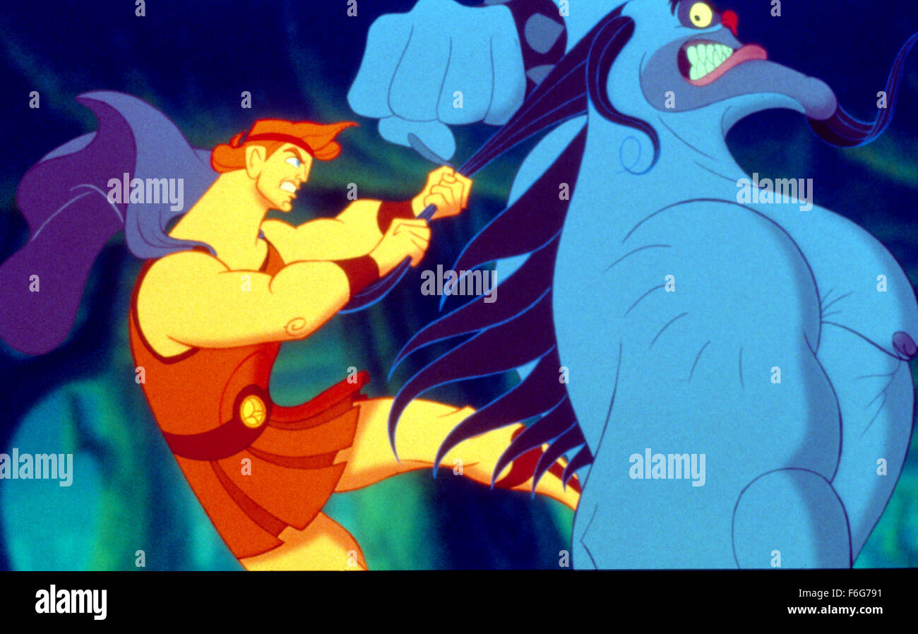 Data di rilascio: giugno 14, 1997. Il titolo del filmato: Hercules. STUDIO: Walt Disney Feature Animation. Trama: un dio, mortalized da Ade e i suoi Minion come un bambino cerca di trovare quello che ci vuole per essere un vero eroe per riguadagnare l'immortalità e il suo giusto posto fra gli dèi. Nella foto: TATE DONOVAN come voce di Ercole. Foto Stock