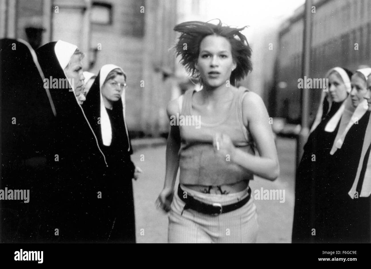 Agosto 20, 1998; Berlin, Germania; attrice Franka Potente come la Lola in "Lola corre' diretto da Tom Tykwer. Foto Stock