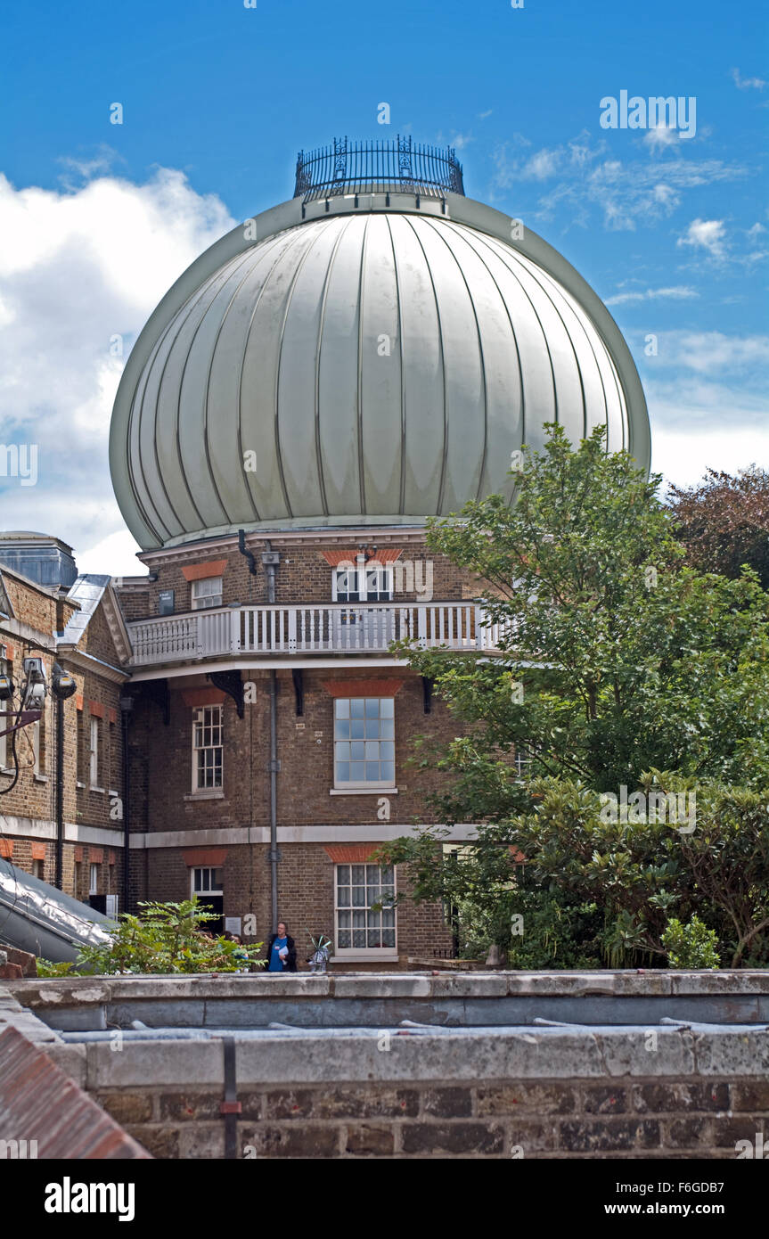 Il Royal Observatory di Greenwich cupola a cipolla telescopio rifrattore Londra Foto Stock