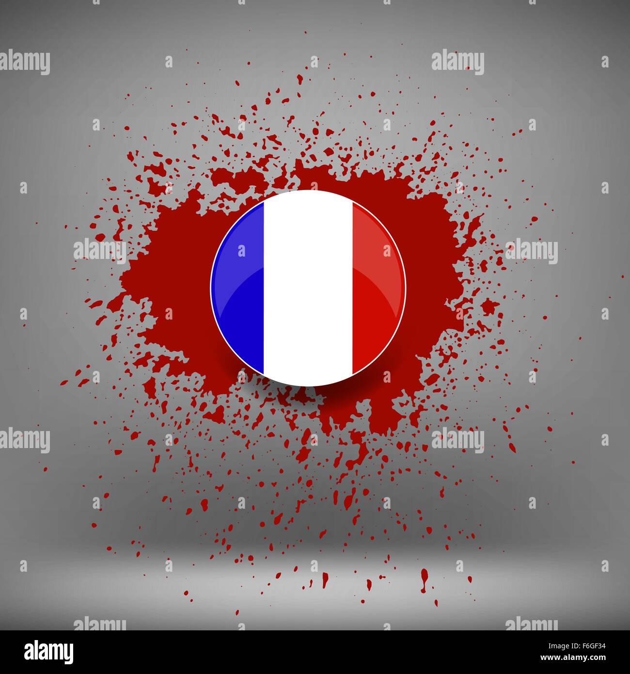 Icona francese e Spruzzi di sangue Illustrazione Vettoriale