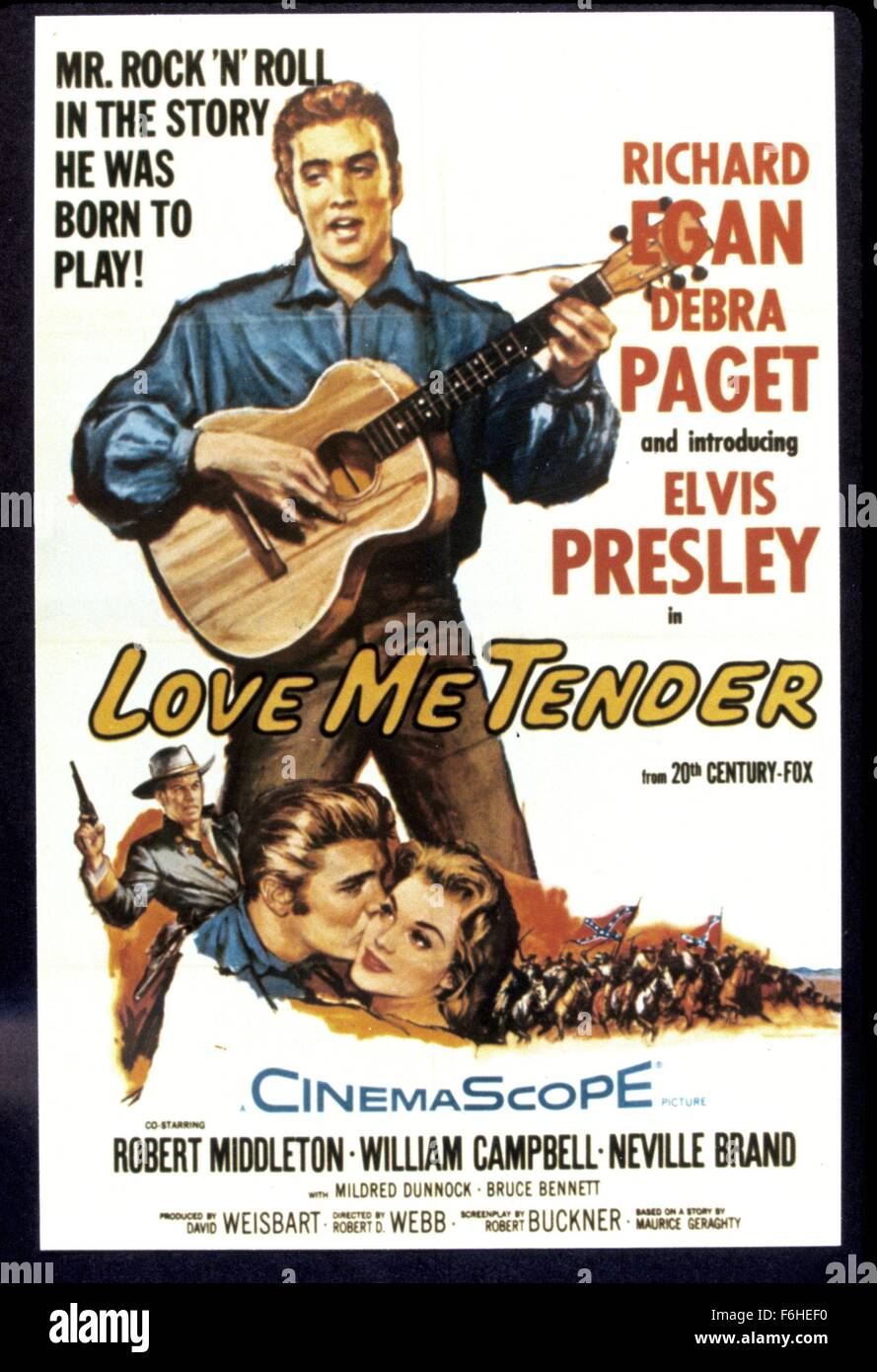 1956, il titolo del film: LOVE ME TENDER, REGISTA: ROBERT D WEBB, Studio: volpe, nella foto: ELVIS PRESLEY, ROBERT WEBB D. (Credito Immagine: SNAP) Foto Stock