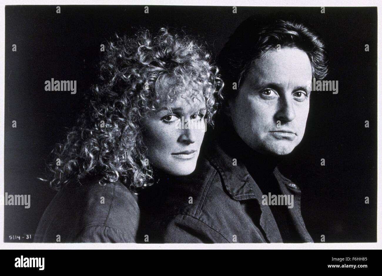 1987, il titolo del film: attrazione fatale, Direttore: ADRIAN LYNE, Studio: Paramount, nella foto: Glenn Close, Michael Douglas. (Credito Immagine: SNAP) Foto Stock