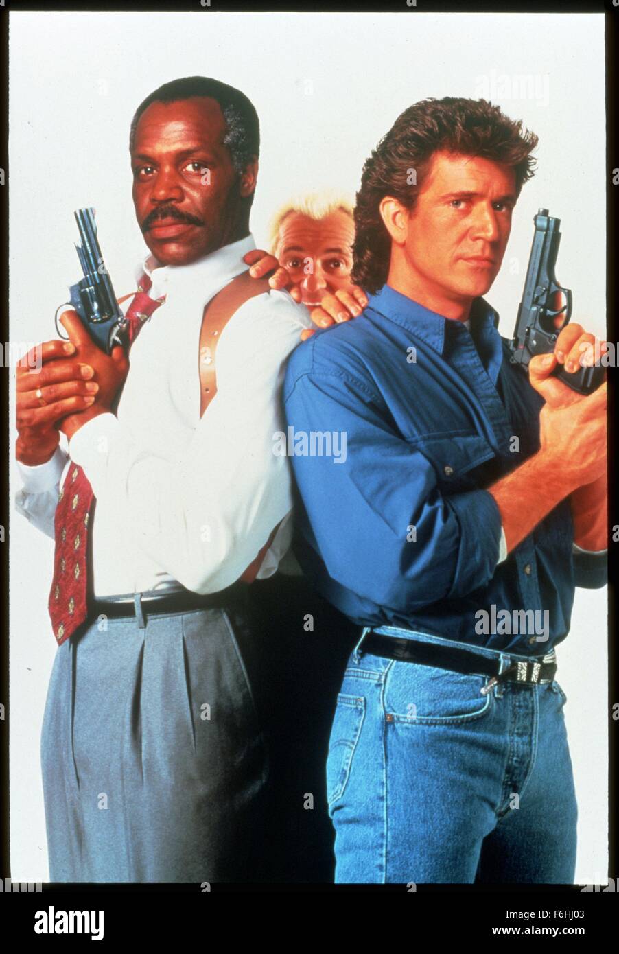 1992, il titolo del film: Arma letale 3, Direttore: Richard Donner, Studio: WARNER, nella foto: Richard Donner, Mel Gibson, Danny Glover. (Credito Immagine: SNAP) Foto Stock