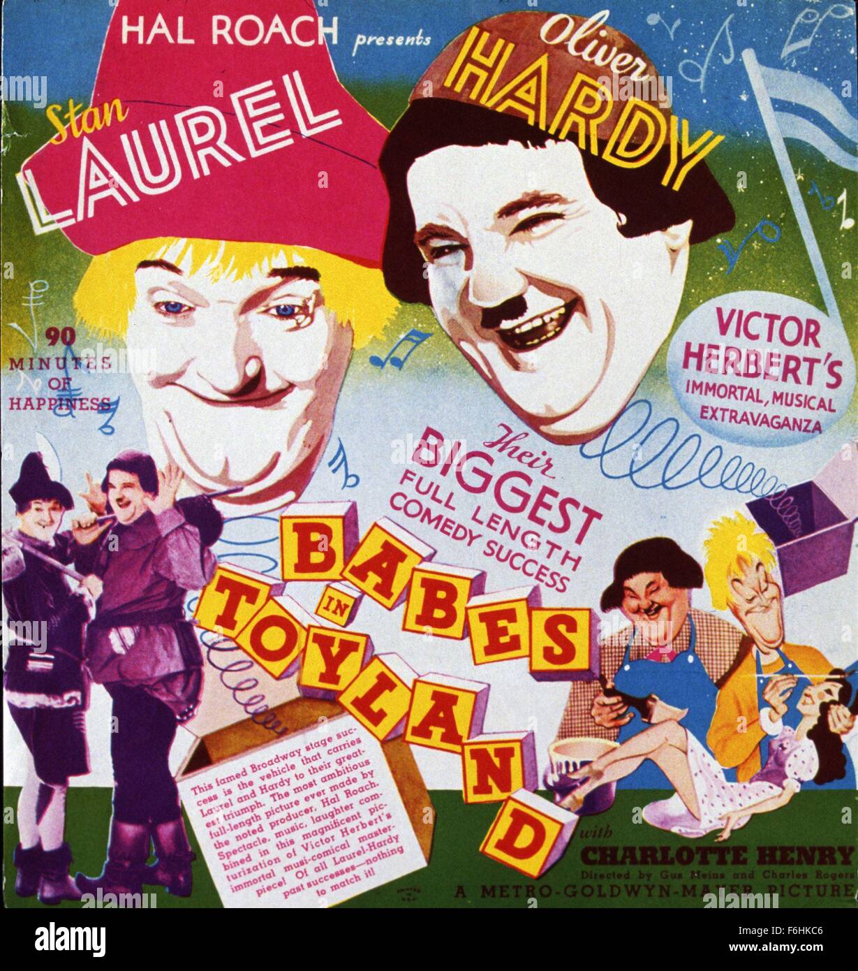 1934, il titolo del film: BABES IN TOYLAND, Direttore: GUS / CHARLES ROGERS MEINS, Studio: MGM, nella foto: Oliver Hardy, Laurel e Hardy, Stan Laurel. (Credito Immagine: SNAP) Foto Stock