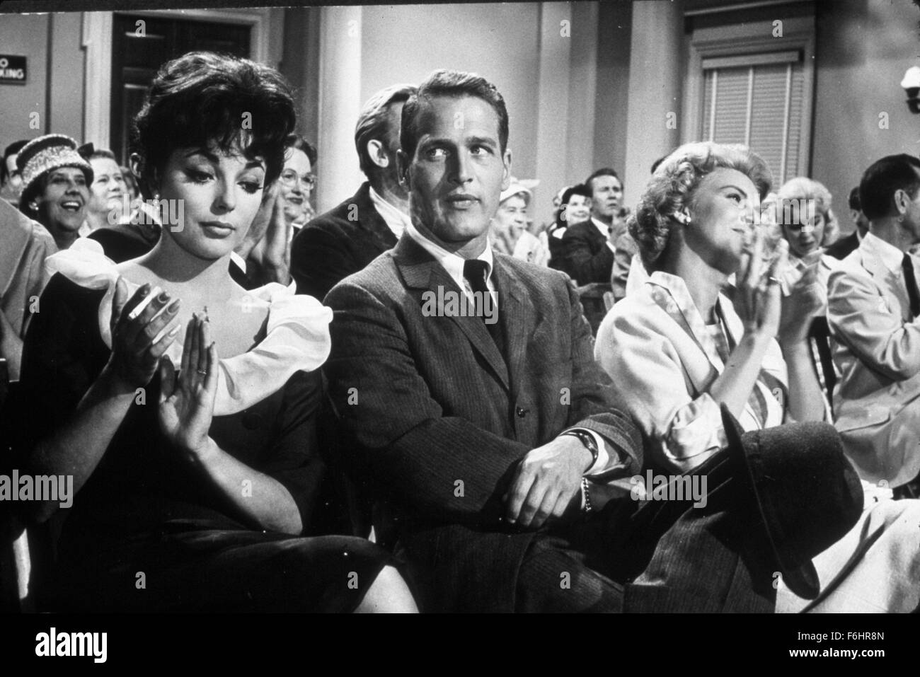 1958, il titolo del film: rally "TONDO BANDIERA, ragazzi!, Direttore: LEO McCAREY, Studio: volpe, nella foto: JOAN COLLINS, LEO McCAREY, Paul Newman. (Credito Immagine: SNAP) Foto Stock