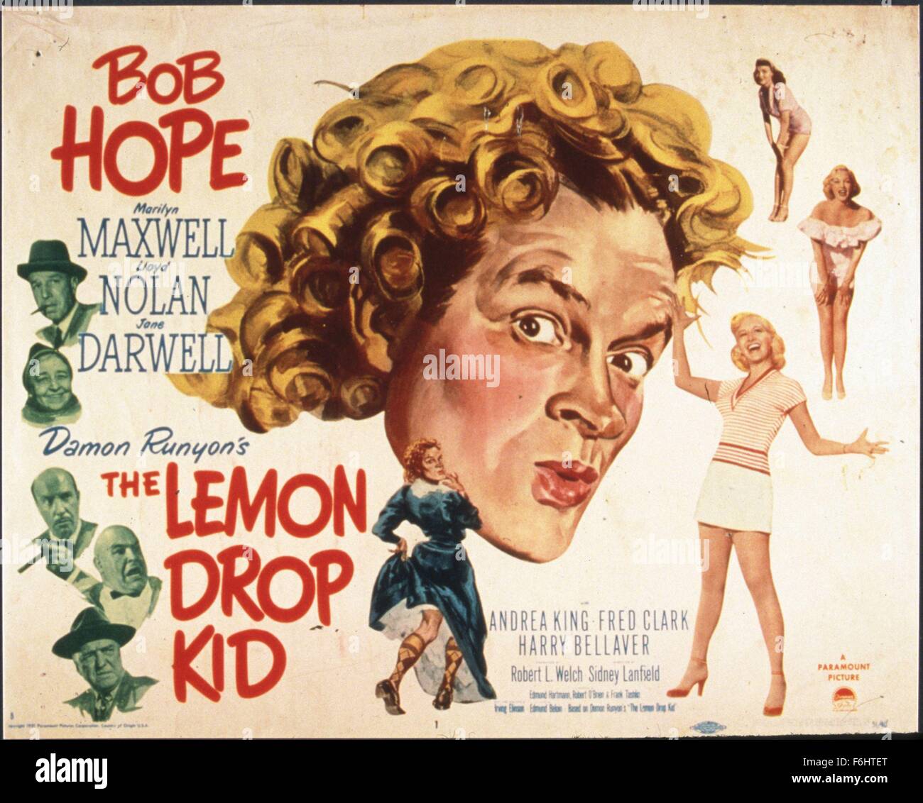 1951, il titolo del film: LEMON DROP KID, Direttore: SIDNEY LANFIELD, Studio: Paramount, nella foto: Bob Hope, commedia, locandina, trascinare, cross-dressing. (Credito Immagine: SNAP) Foto Stock