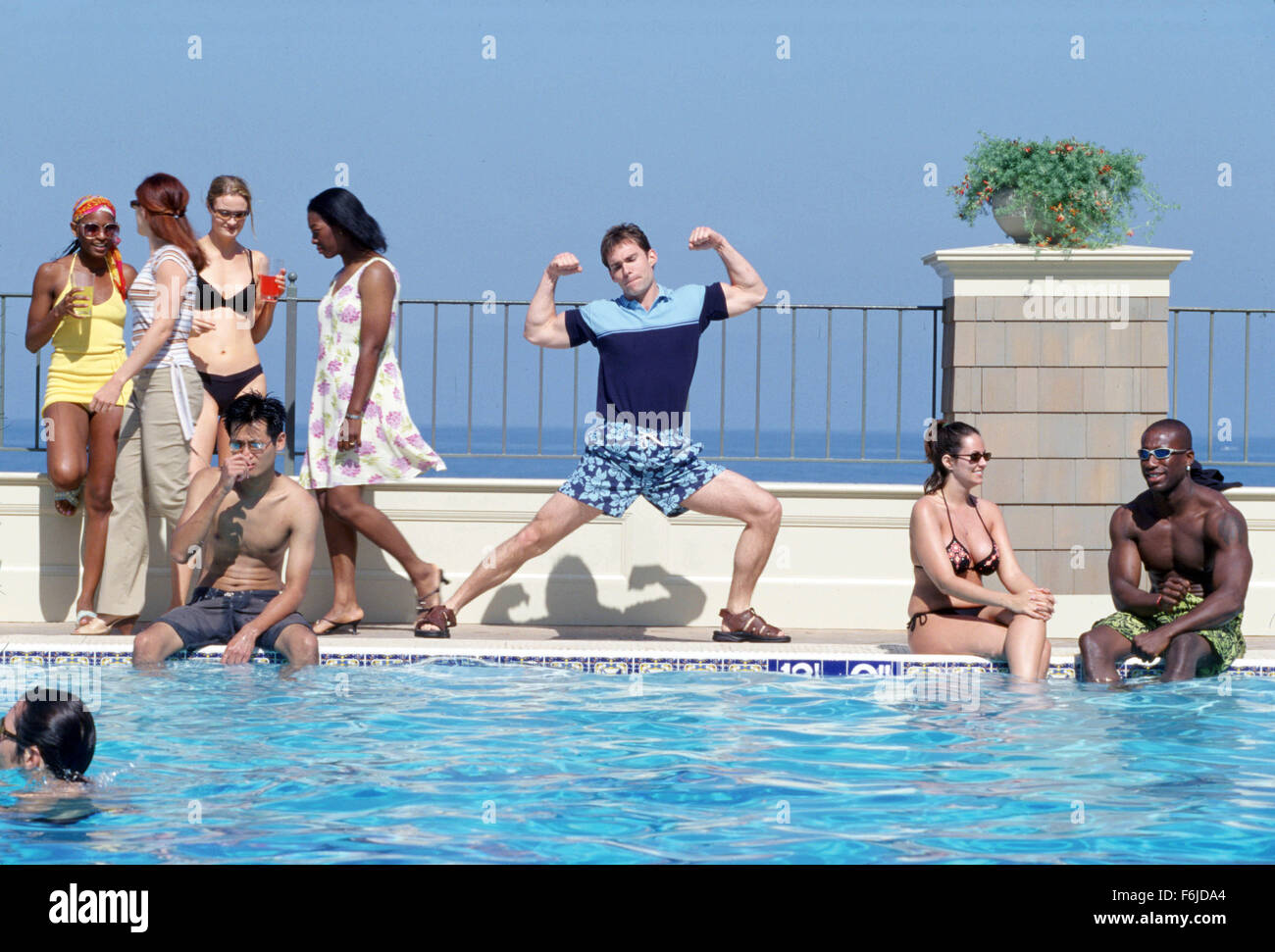 Data di rilascio: 24 luglio 2003. Il titolo del filmato: American Wedding. STUDIO: Universal Studios. Trama: il terzo film in American Pie serie trattative con il matrimonio di Jim e Michelle e raccogliere le loro famiglie e i loro amici, tra cui Jim's vecchi amici di alta scuola e della Michelle sorellina. Nella foto: il Seann William Scott come Steve Stifler. Foto Stock