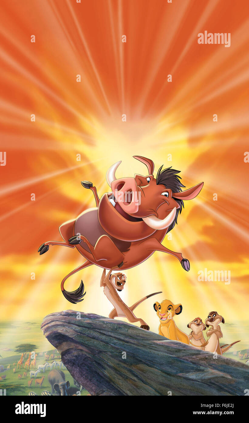 Data di rilascio: febbraio 10, 2004. Il titolo del filmato: Re Leone 1.5. STUDIO: Walt Disney Pictures. Trama: Timon e Pumbaa iniziare a guardare l'originale Lion King movie, ma Timon continua ad insistere per avanzamento veloce per quando entrano in, perché non si è visto all inizio della storia o ovunque fino a quando a metà. Pumbaa suggerisce di raccontare al pubblico la loro storia che inizia prima di Simba il viaggio inizia. Attraverso questa, incontriamo Timon della madre e lo zio Max, scoprire il motivo per cui egli ha lasciato la sua colonia di meerkat, dove imparò l'Hakuna Matata, come egli incontra Pumbaa e i pericoli che essi hanno incontrato mentre searchin Foto Stock
